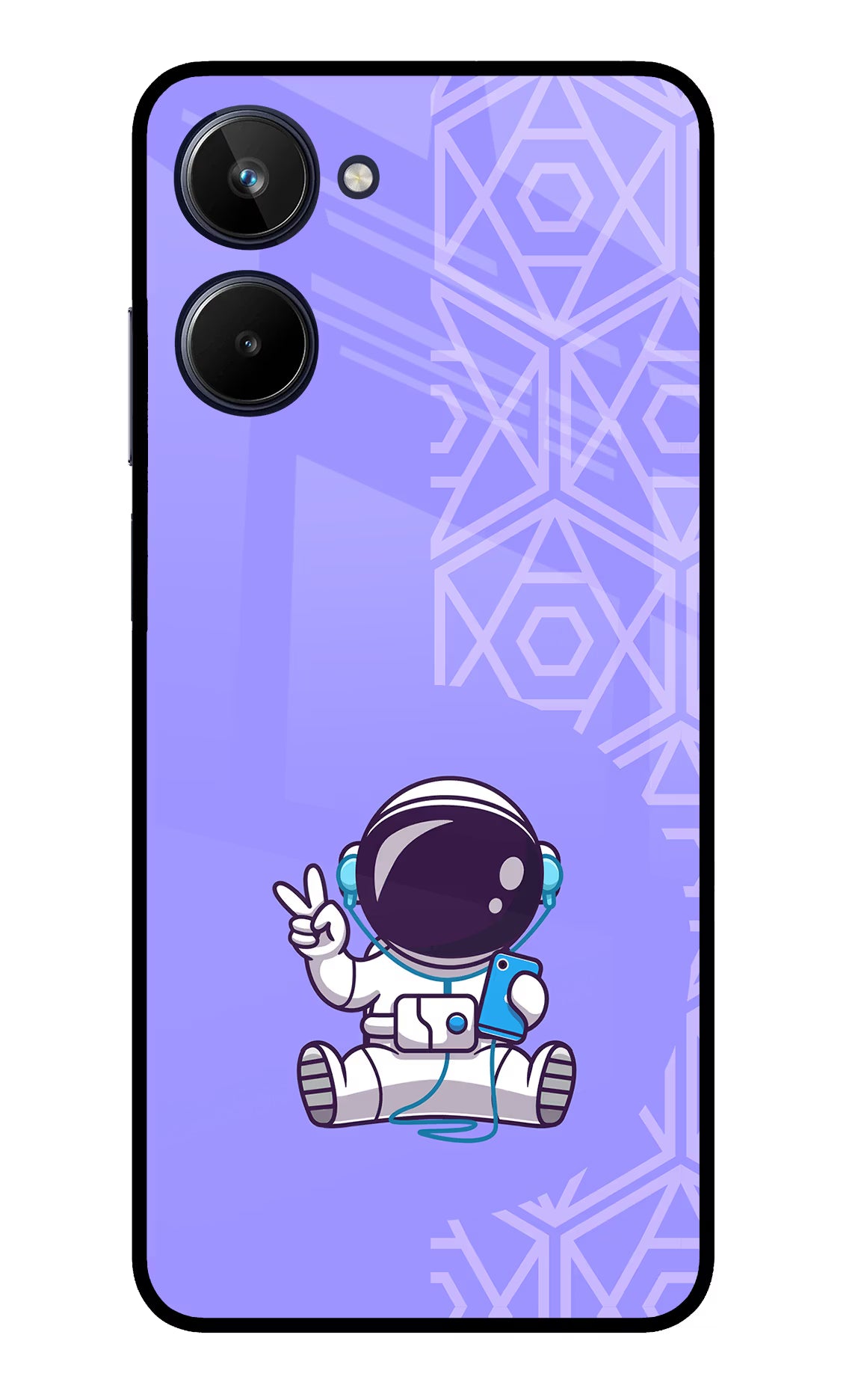 Cute Astronaut Chilling Realme 10 Glass Case - Cute Astronaut Chilling Realme 10 Glass Case Cute Astronaut Chilling Realme 10 Glass Case