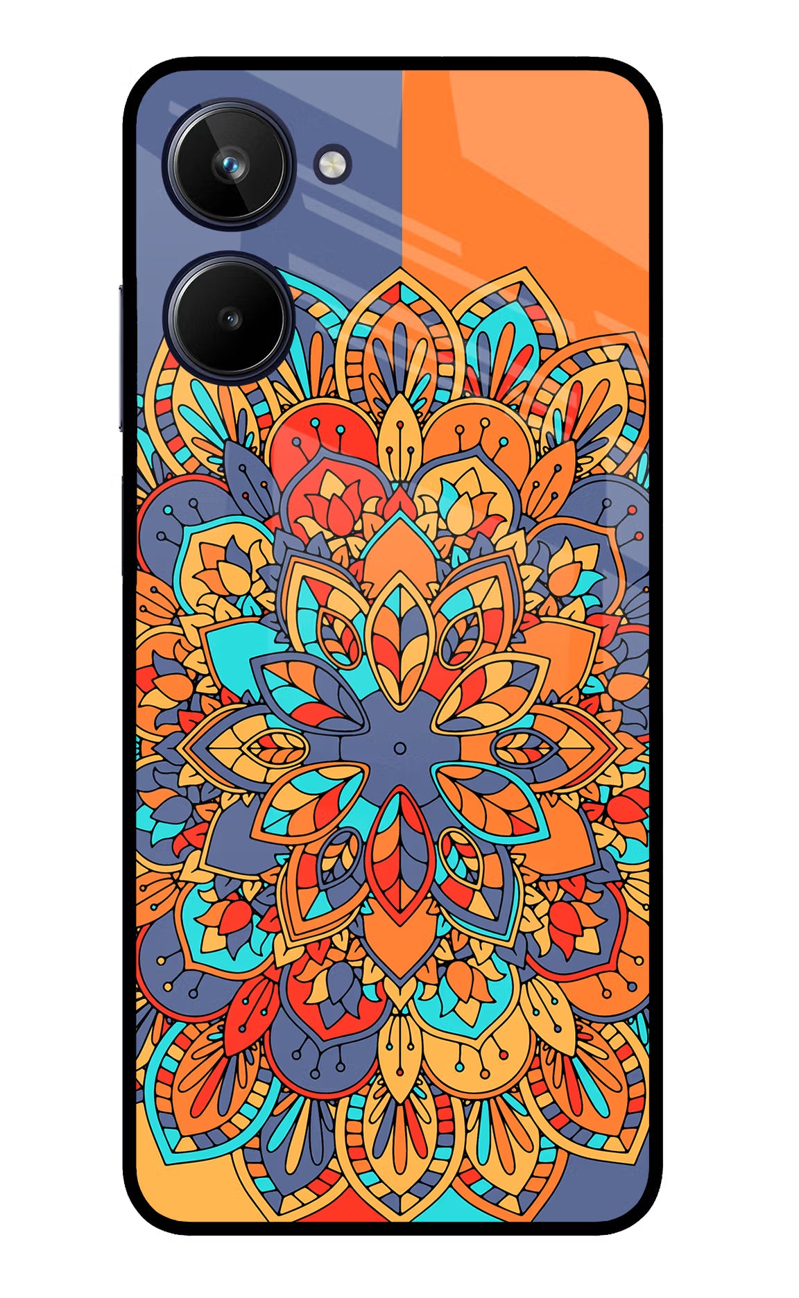 Color Mandala Realme 10 Glass Case - Color Mandala Realme 10 Glass Case Color Mandala Realme 10 Glass Case