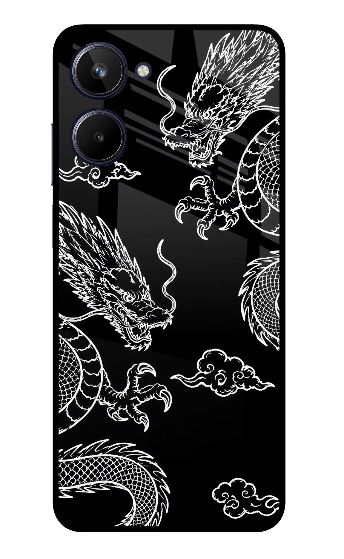 Twin Dragons Realme 10 Glass Case - Twin Dragons Realme 10 Glass Case Twin Dragons Realme 10 Glass Case