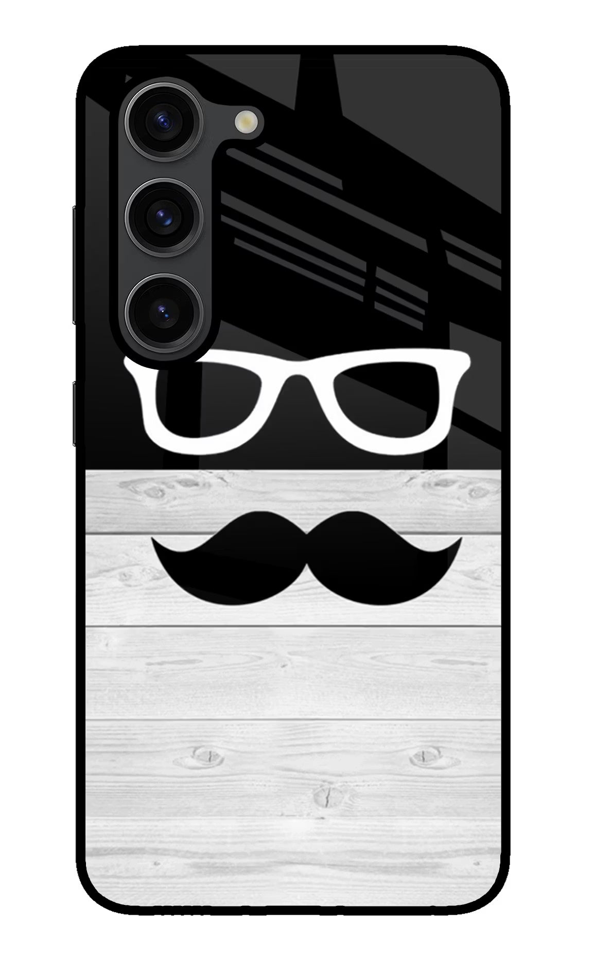 Mustache Samsung S23 Plus Glass Case Back Cover by Casekaro
