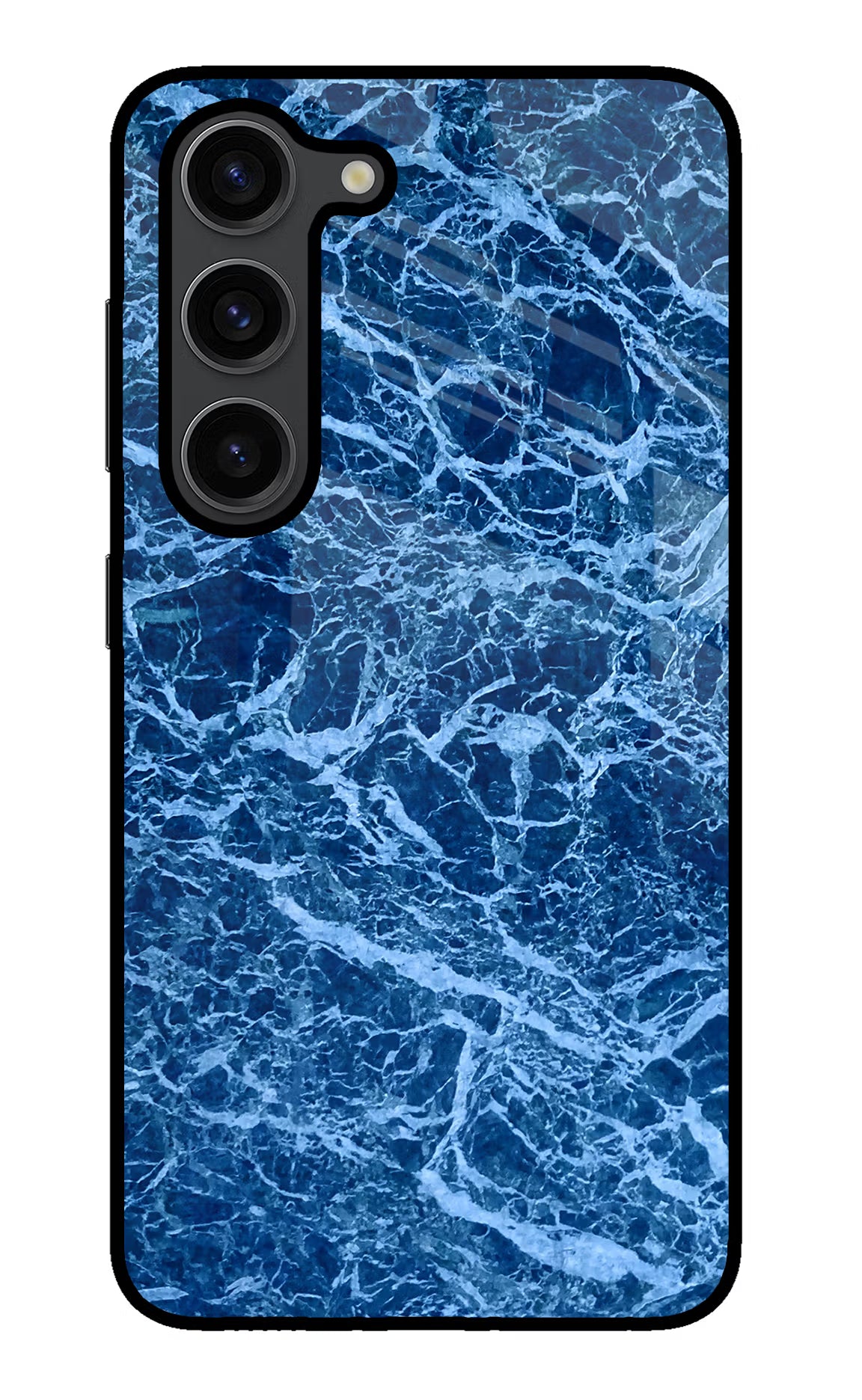 Blue Marble Samsung S23 Plus Glass Case Back Cover by Casekaro