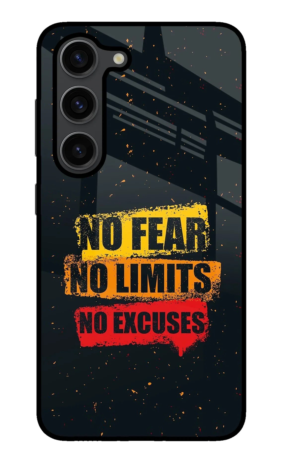 No Fear No Limits No Excuse Samsung S23 Plus Glass Case - No Fear No Limits No Excuse Samsung S23 Plus Glass Case No Fear No Limits No Excuse Samsung S23 Plus Glass Case
