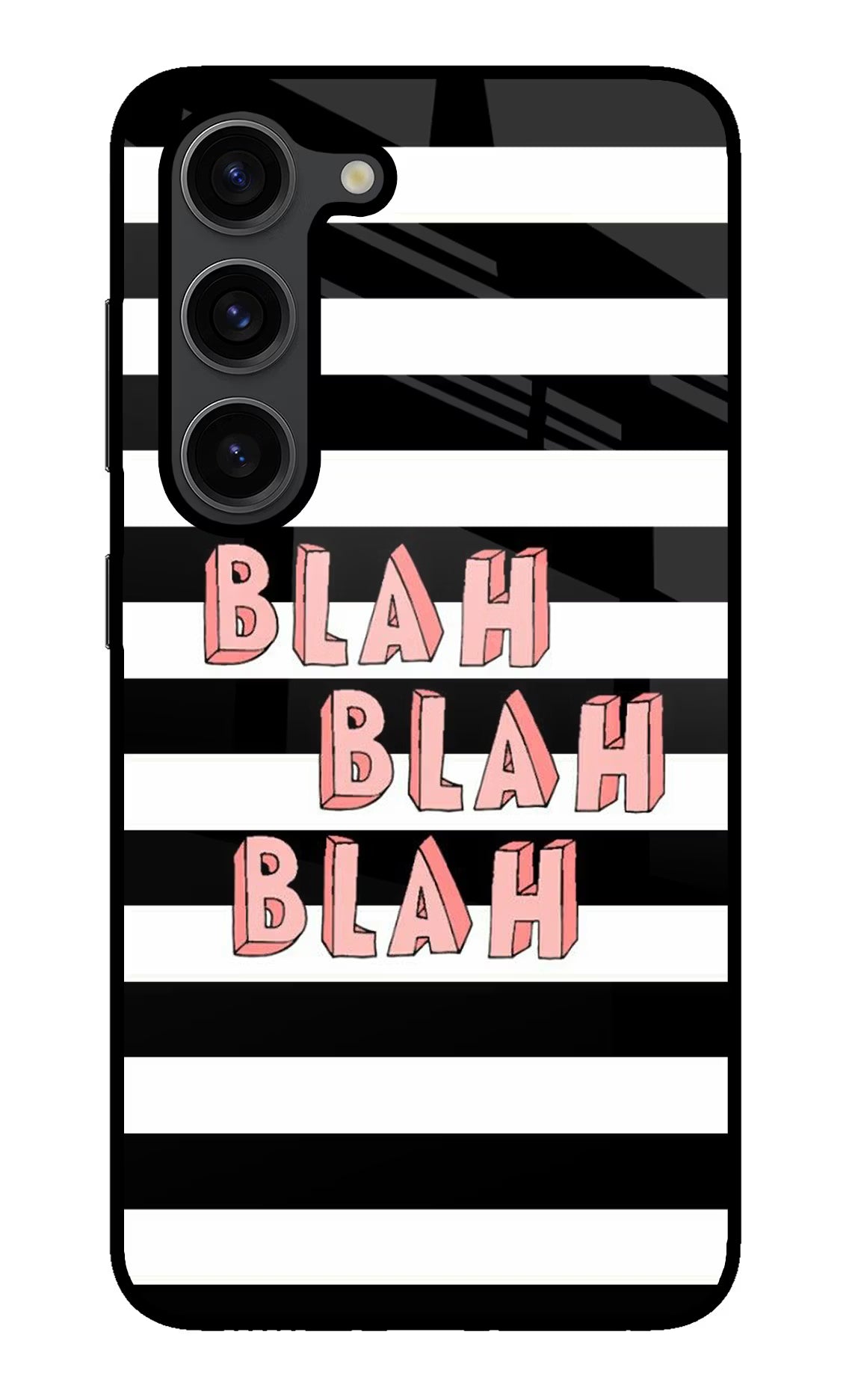 Blah Blah Blah Samsung S23 Plus Back Cover - Blah Blah Blah Samsung S23 Plus Glass Case Back Cover by Casekaro Blah Blah Blah Samsung S23 Plus Glass Case Back Cover by Casekaro