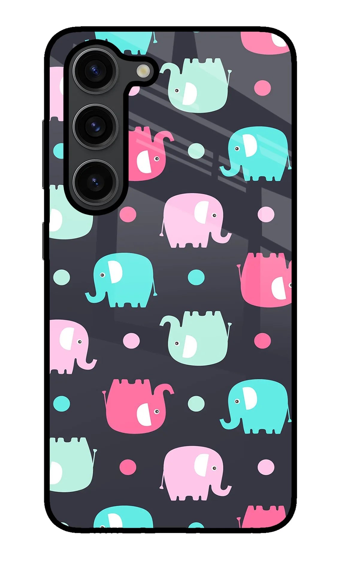 Elephants Samsung S23 Plus Glass Case - Elephants Samsung S23 Plus Glass Case Elephants Samsung S23 Plus Glass Case