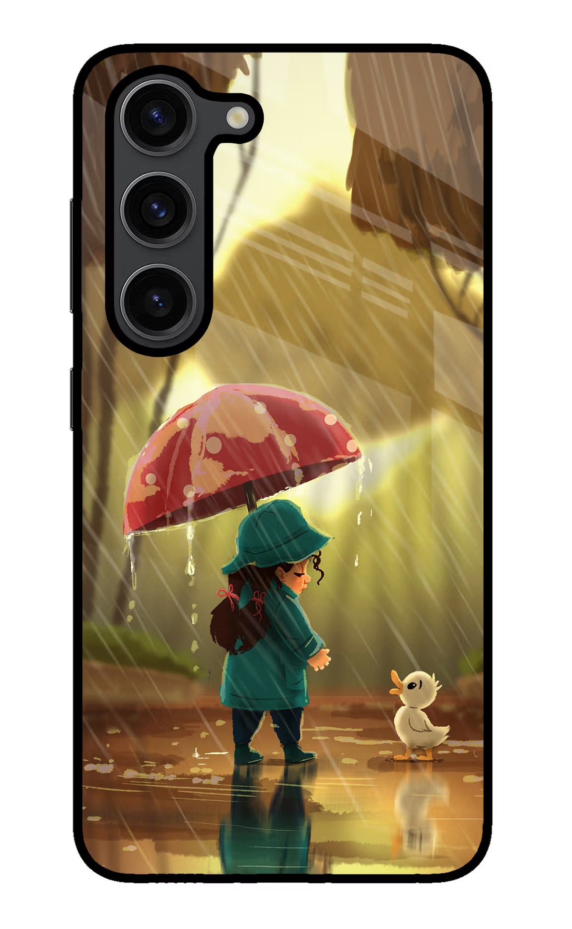 Rainy Day Samsung S23 Plus Back Cover - Rainy Day Samsung S23 Plus Glass Case Back Cover by Casekaro Rainy Day Samsung S23 Plus Glass Case Back Cover by Casekaro