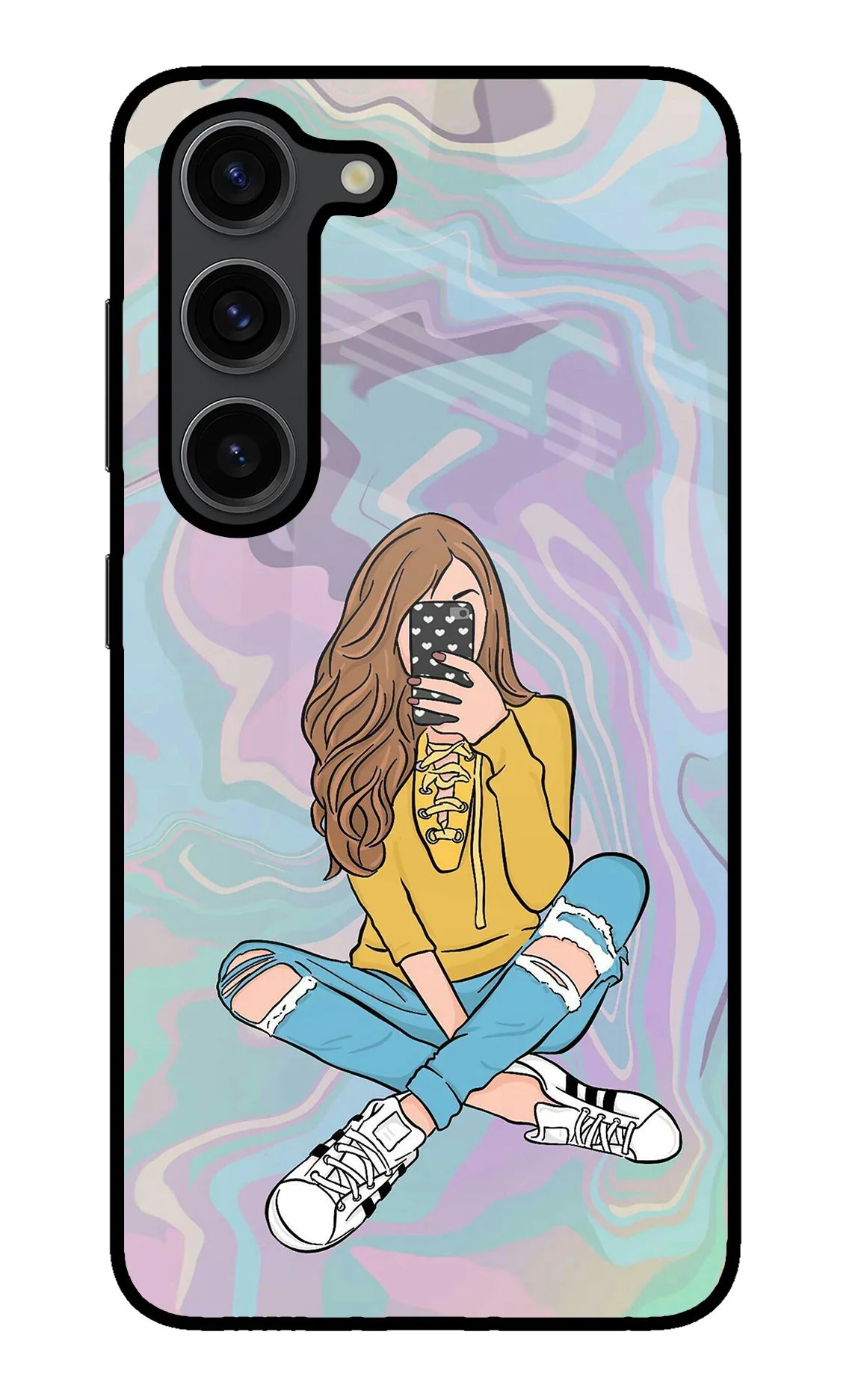 Selfie Girl Samsung S23 Plus Glass Case - Selfie Girl Samsung S23 Plus Glass Case Selfie Girl Samsung S23 Plus Glass Case