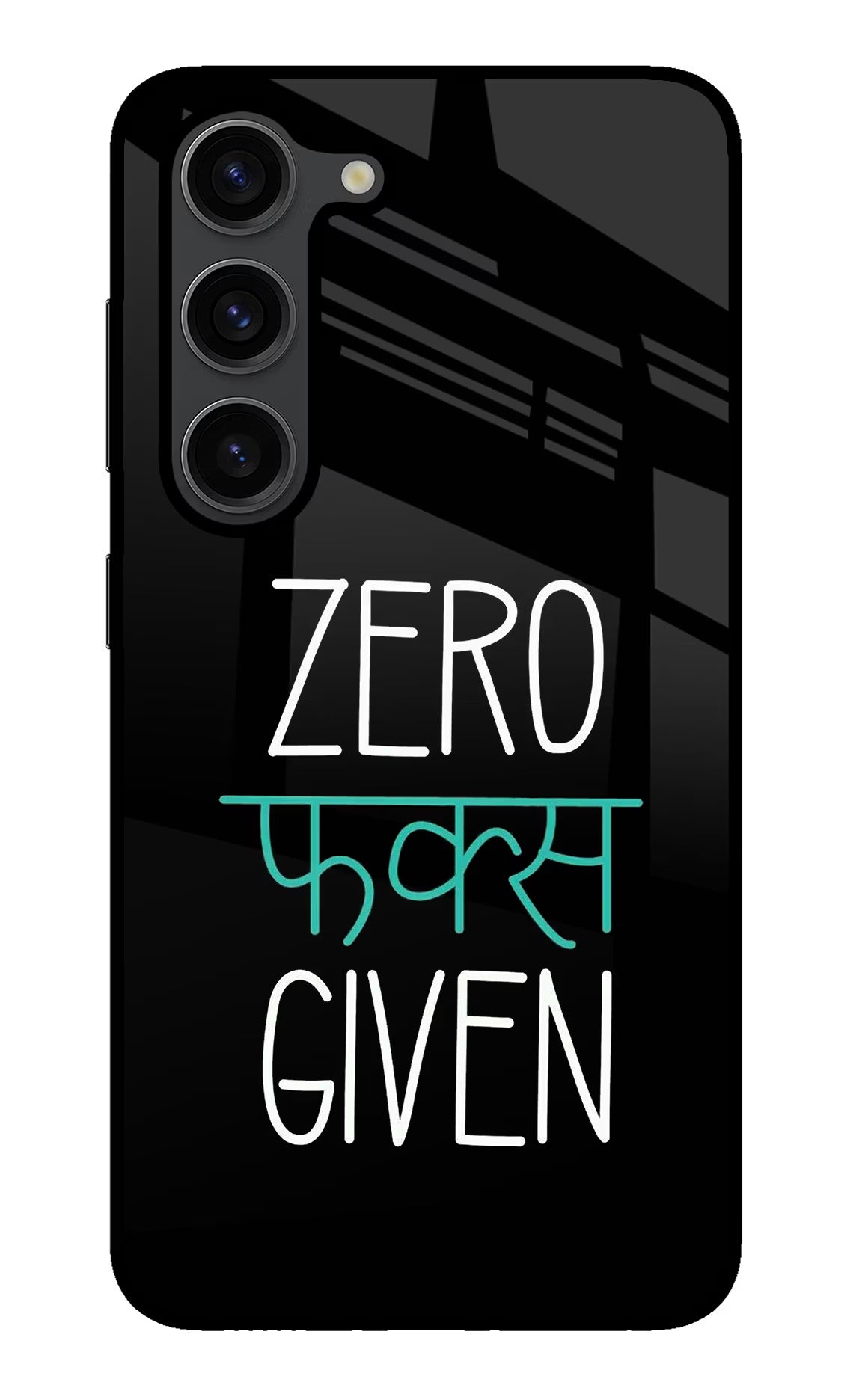 Zero Fucks Given Samsung S23 Plus Back Cover - Zero Fucks Given Samsung S23 Plus Glass Case Back Cover by Casekaro Zero Fucks Given Samsung S23 Plus Glass Case Back Cover by Casekaro