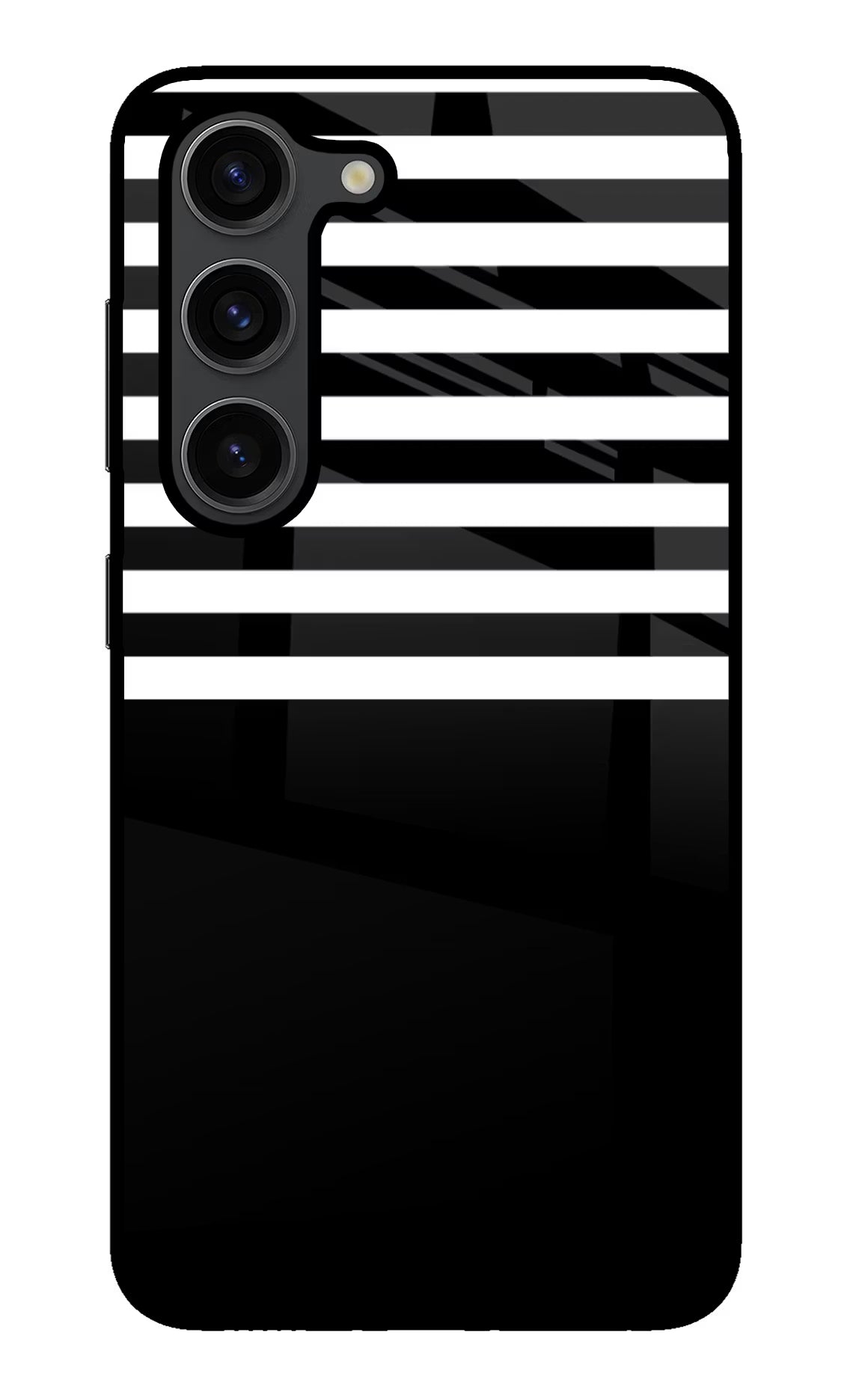 Black and White Print Samsung S23 Plus Back Cover - Black and White Print Samsung S23 Plus Glass Case Back Cover by Casekaro Black and White Print Samsung S23 Plus Glass Case Back Cover by Casekaro