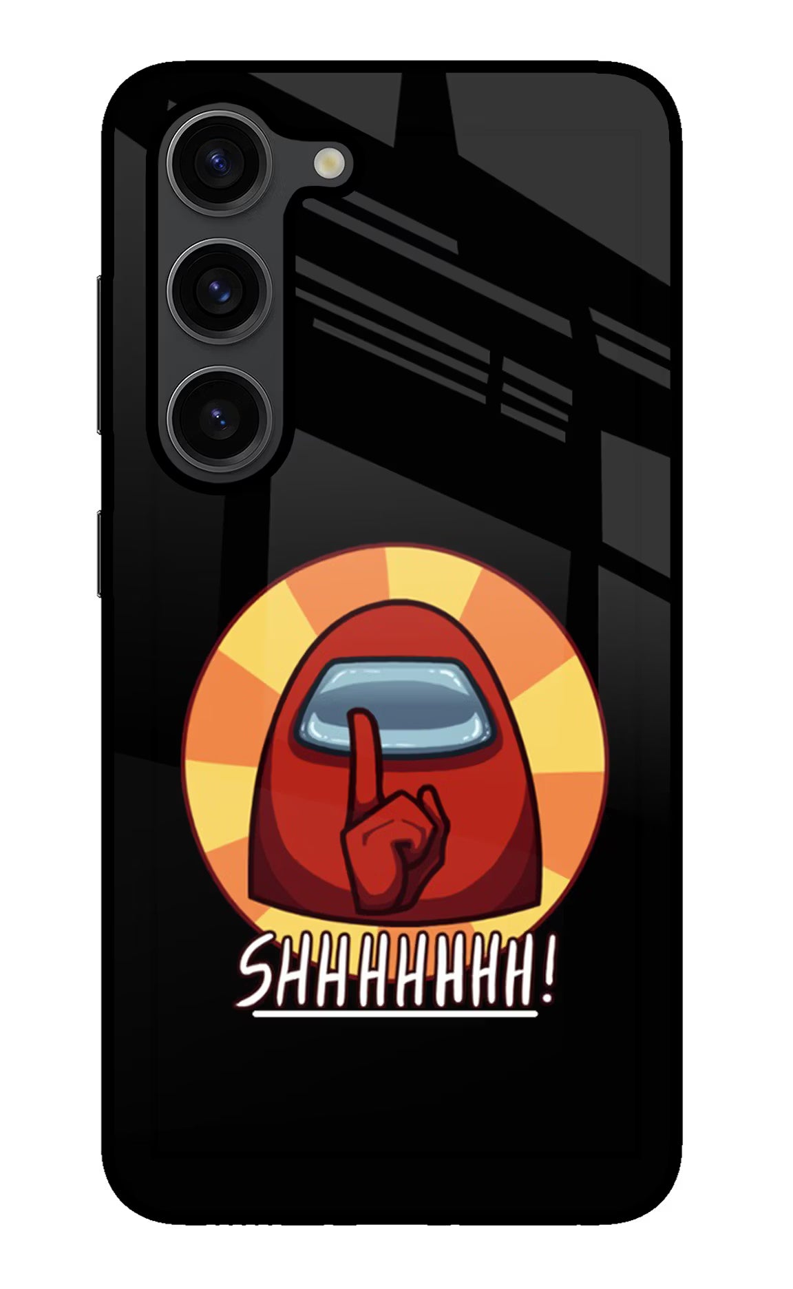 Among Us Shhh! Samsung S23 Plus Glass Case Back Cover by Casekaro