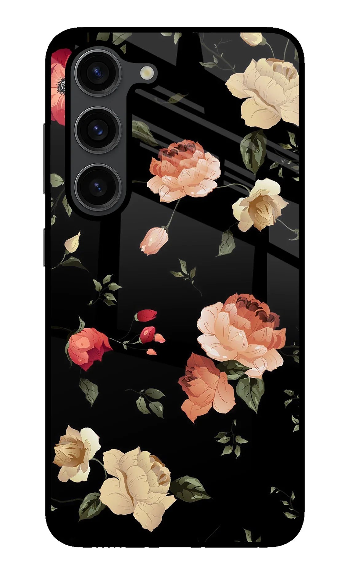 Flowers Samsung S23 Plus Glass Case - Flowers Samsung S23 Plus Glass Case Flowers Samsung S23 Plus Glass Case