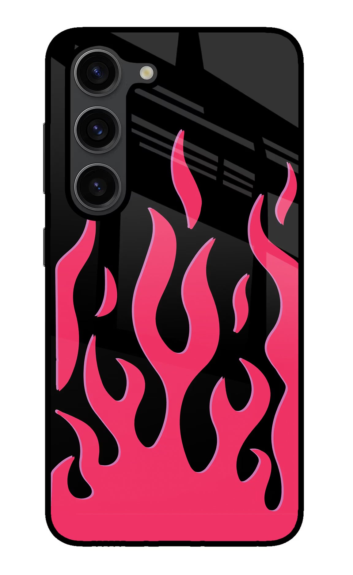 Fire Flames Samsung S23 Plus Back Cover - Fire Flames Samsung S23 Plus Glass Case Back Cover by Casekaro Fire Flames Samsung S23 Plus Glass Case Back Cover by Casekaro