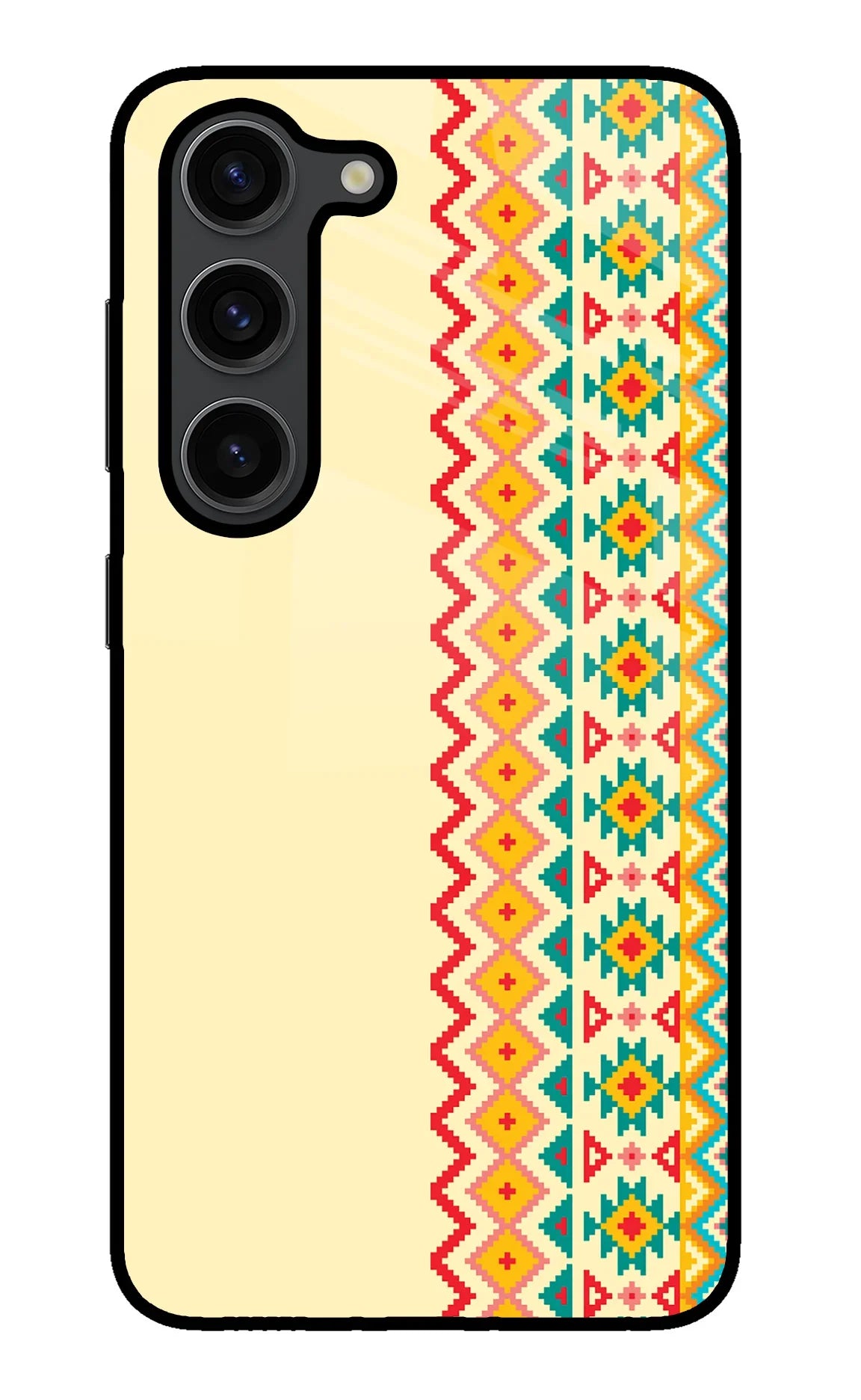Ethnic Seamless Samsung S23 Plus Glass Case - Ethnic Seamless Samsung S23 Plus Glass Case Ethnic Seamless Samsung S23 Plus Glass Case