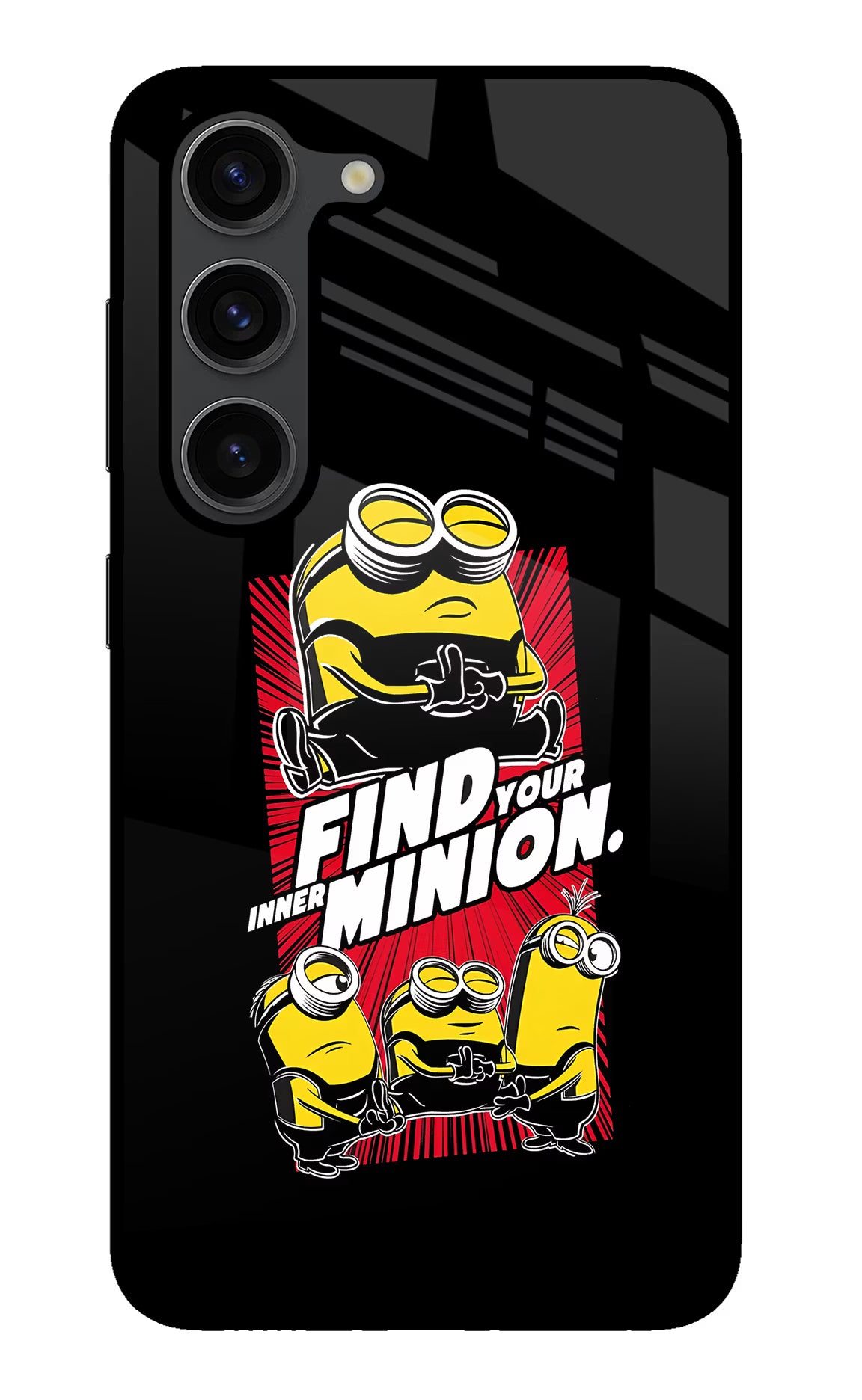 Find your inner Minion Samsung S23 Plus Back Cover - Find your inner Minion Samsung S23 Plus Glass Case Back Cover by Casekaro Find your inner Minion Samsung S23 Plus Glass Case Back Cover by Casekaro