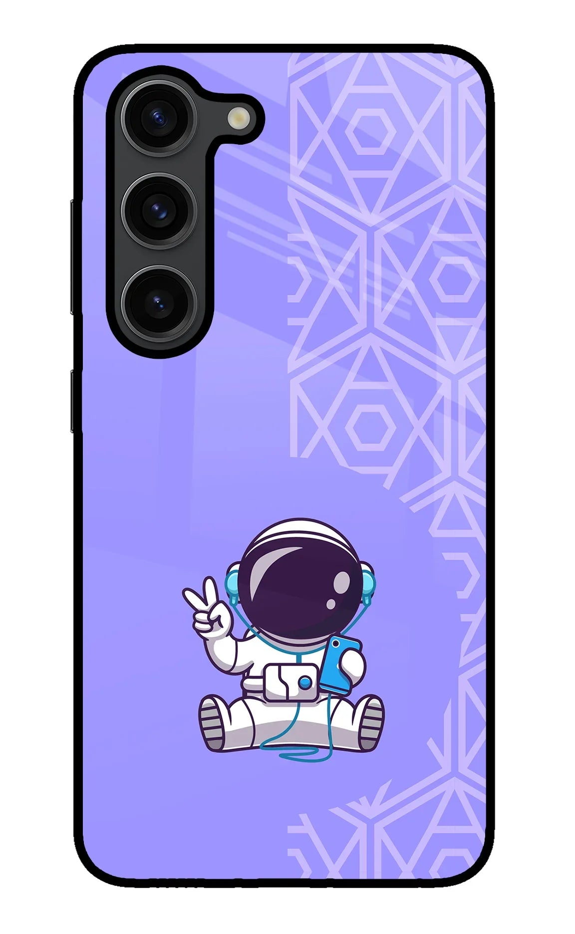 Cute Astronaut Chilling Samsung S23 Plus Glass Case - Cute Astronaut Chilling Samsung S23 Plus Glass Case Cute Astronaut Chilling Samsung S23 Plus Glass Case