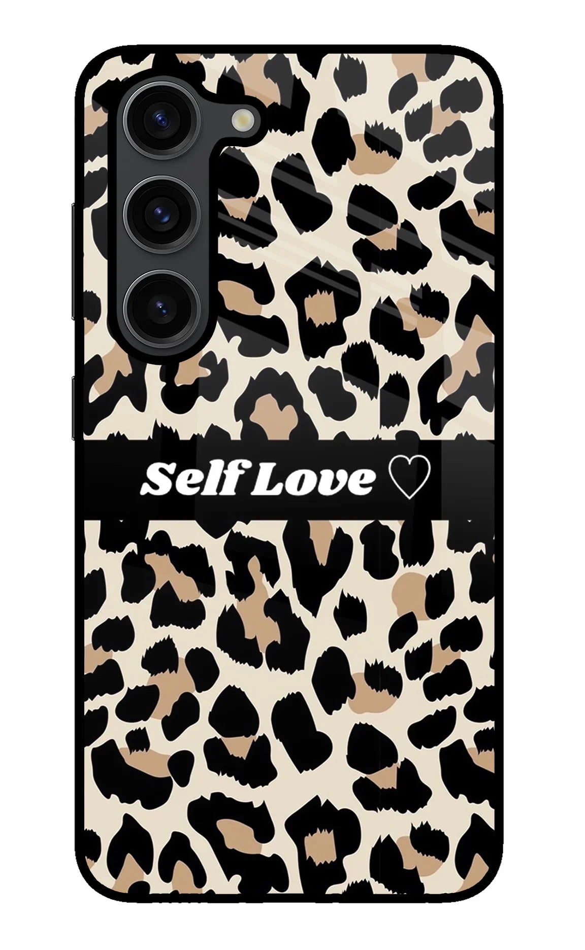 Leopard Print Self Love Samsung S23 Plus Glass Case - Leopard Print Self Love Samsung S23 Plus Glass Case Leopard Print Self Love Samsung S23 Plus Glass Case