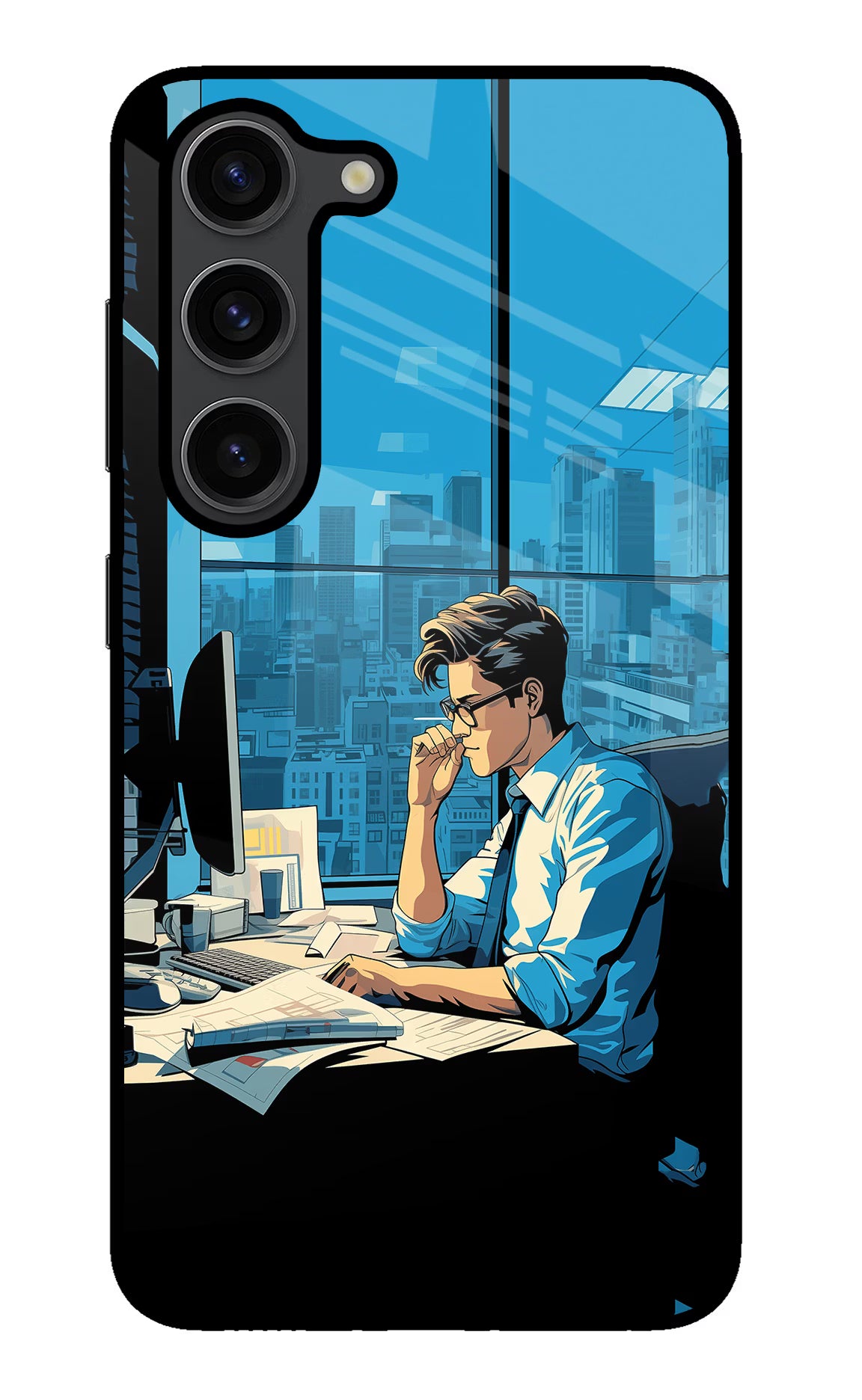 Focused Hustler (AI Generated) Samsung S23 Plus Glass Case - Focused Hustler (AI Generated) Samsung S23 Plus Glass Case Focused Hustler (AI Generated) Samsung S23 Plus Glass Case
