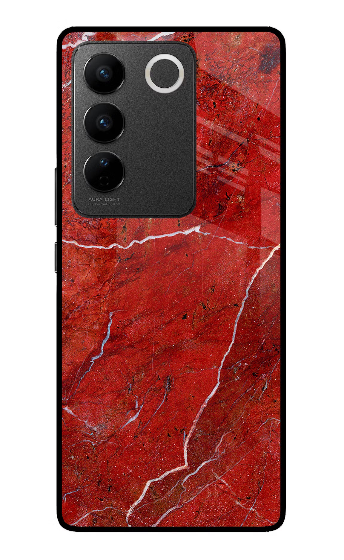 Red Marble Design Vivo V27/V27 Pro Glass Case - Red Marble Design Vivo V27/V27 Pro Glass Case Red Marble Design Vivo V27/V27 Pro Glass Case