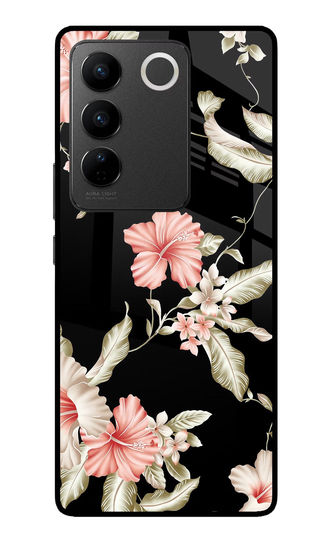 Flowers Vivo V27/V27 Pro Glass Case - Flowers Vivo V27/V27 Pro Glass Case Flowers Vivo V27/V27 Pro Glass Case
