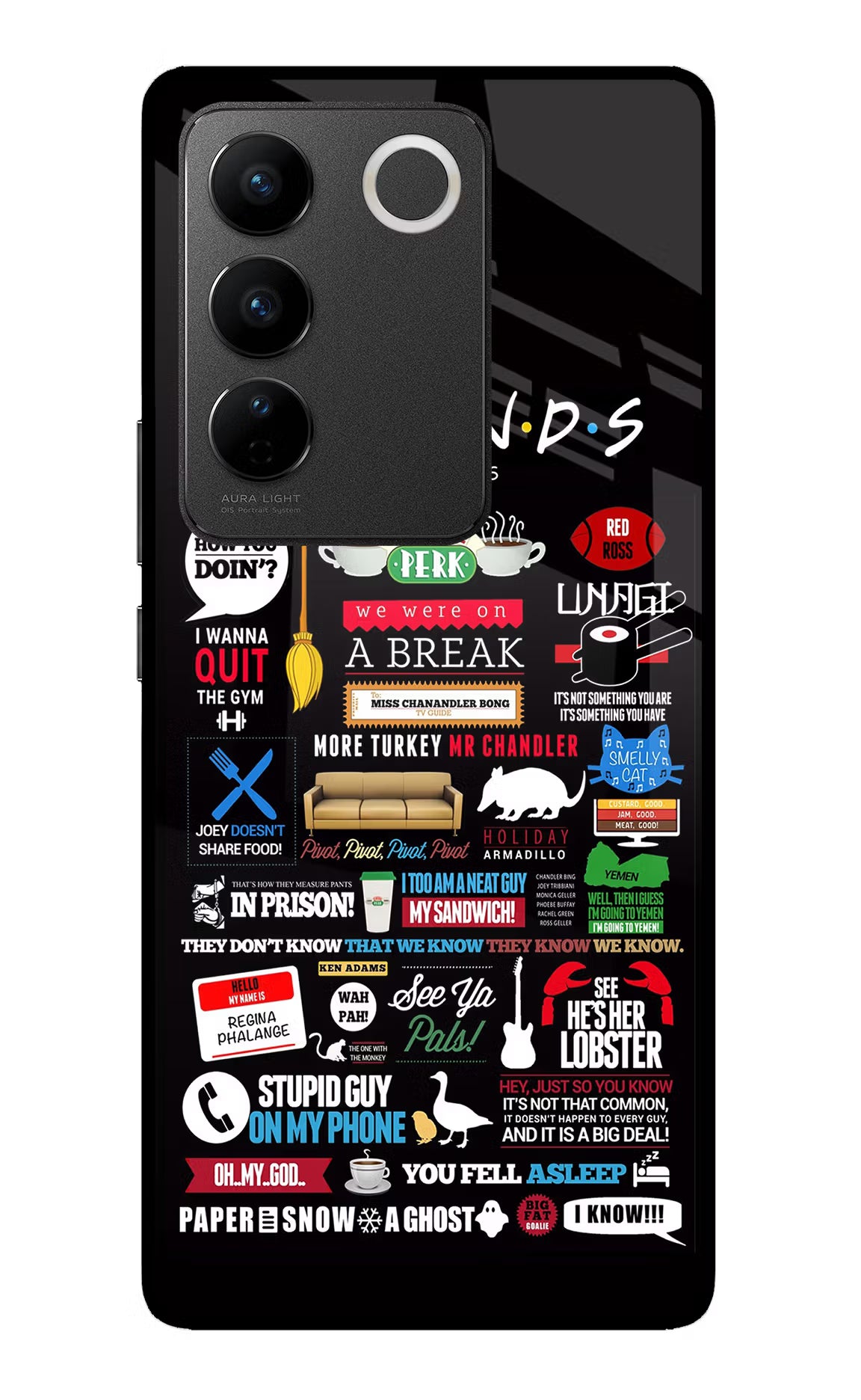 FRIENDS Vivo V27/V27 Pro Glass Case - FRIENDS Vivo V27/V27 Pro Glass Case FRIENDS Vivo V27/V27 Pro Glass Case