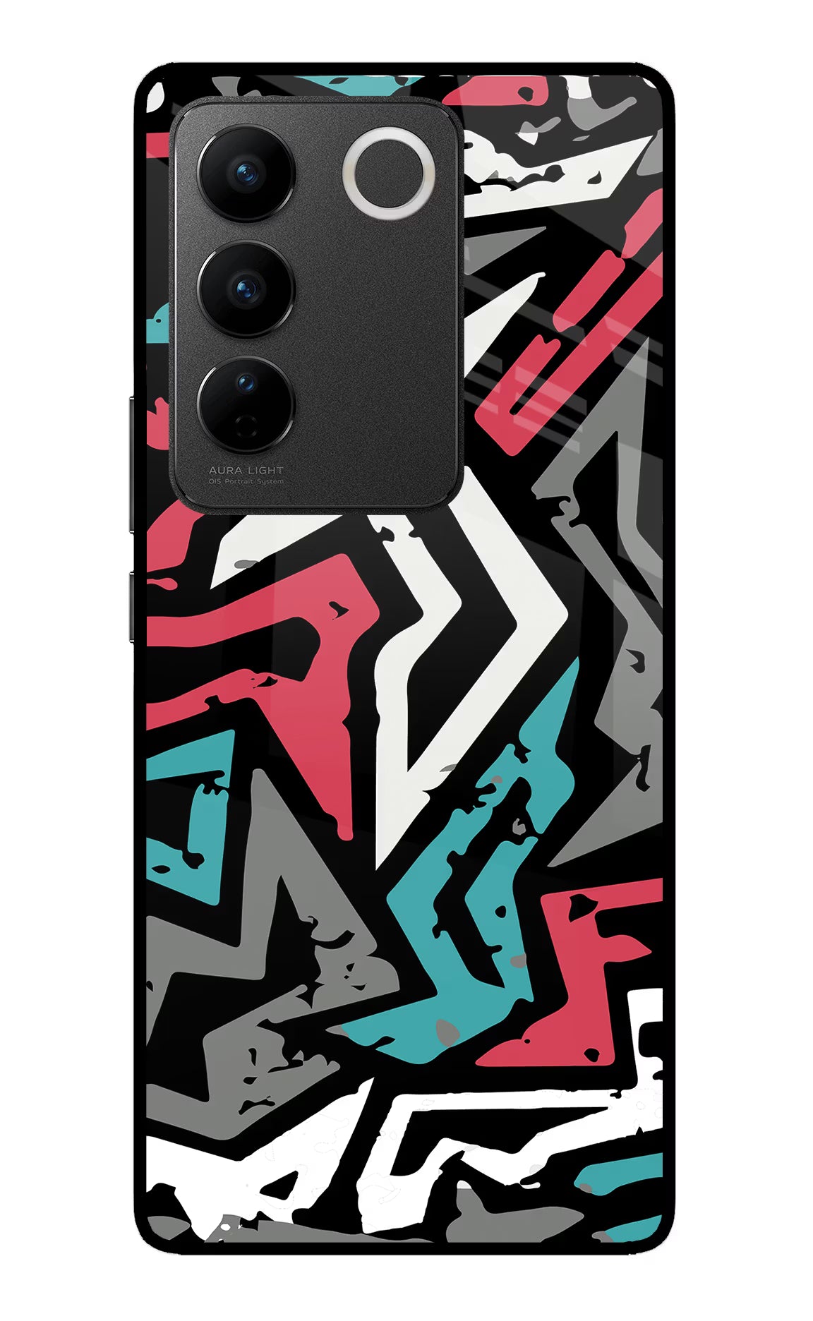Geometric Graffiti Vivo V27/V27 Pro Glass Case - Geometric Graffiti Vivo V27/V27 Pro Glass Case Geometric Graffiti Vivo V27/V27 Pro Glass Case