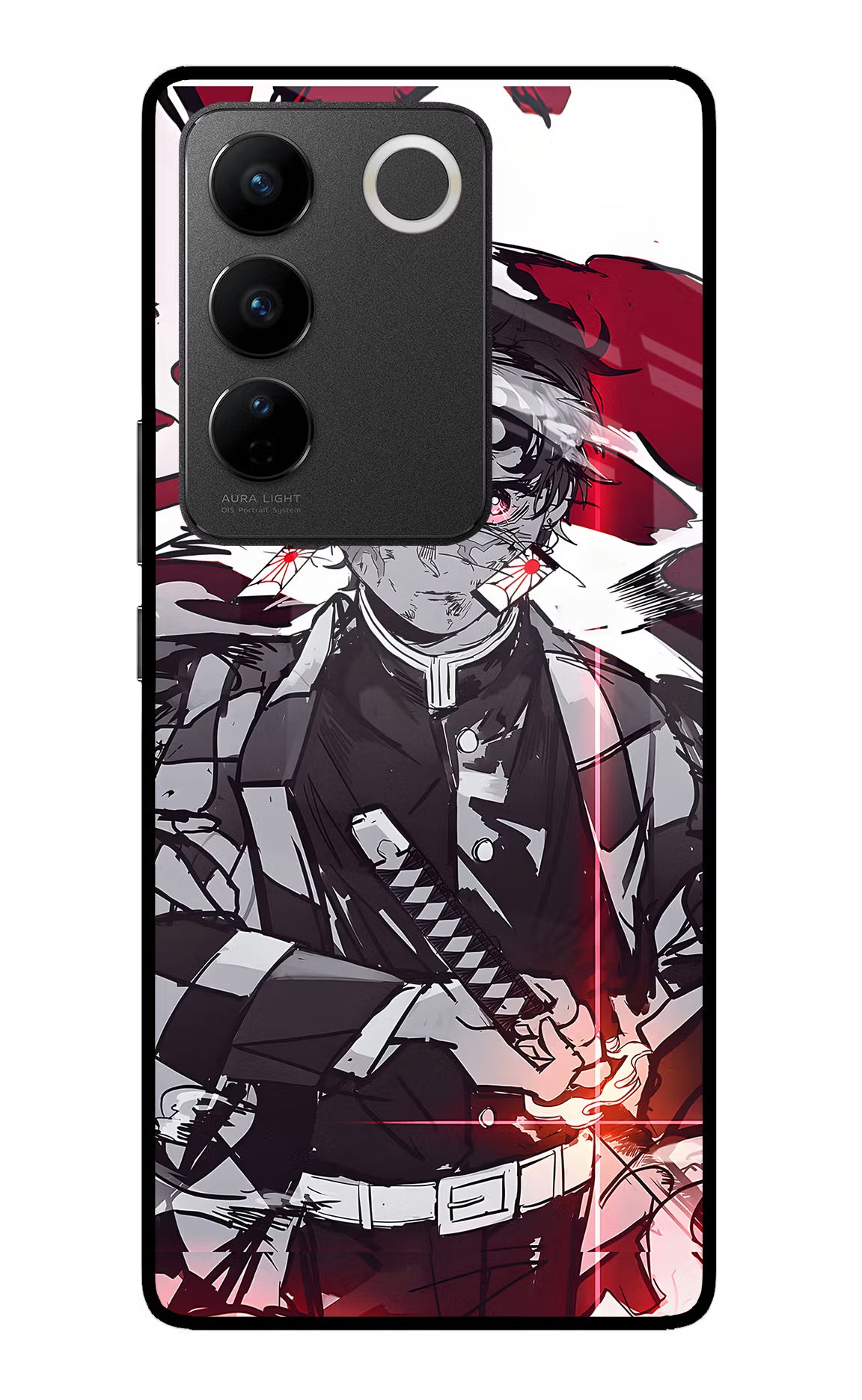 Demon Slayer Vivo V27/V27 Pro Glass Case - Demon Slayer Vivo V27/V27 Pro Glass Case Demon Slayer Vivo V27/V27 Pro Glass Case