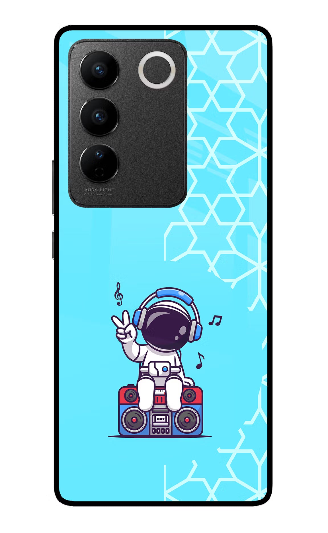 Cute Astronaut Chilling Vivo V27/V27 Pro Glass Case - Cute Astronaut Chilling Vivo V27/V27 Pro Glass Case Cute Astronaut Chilling Vivo V27/V27 Pro Glass Case