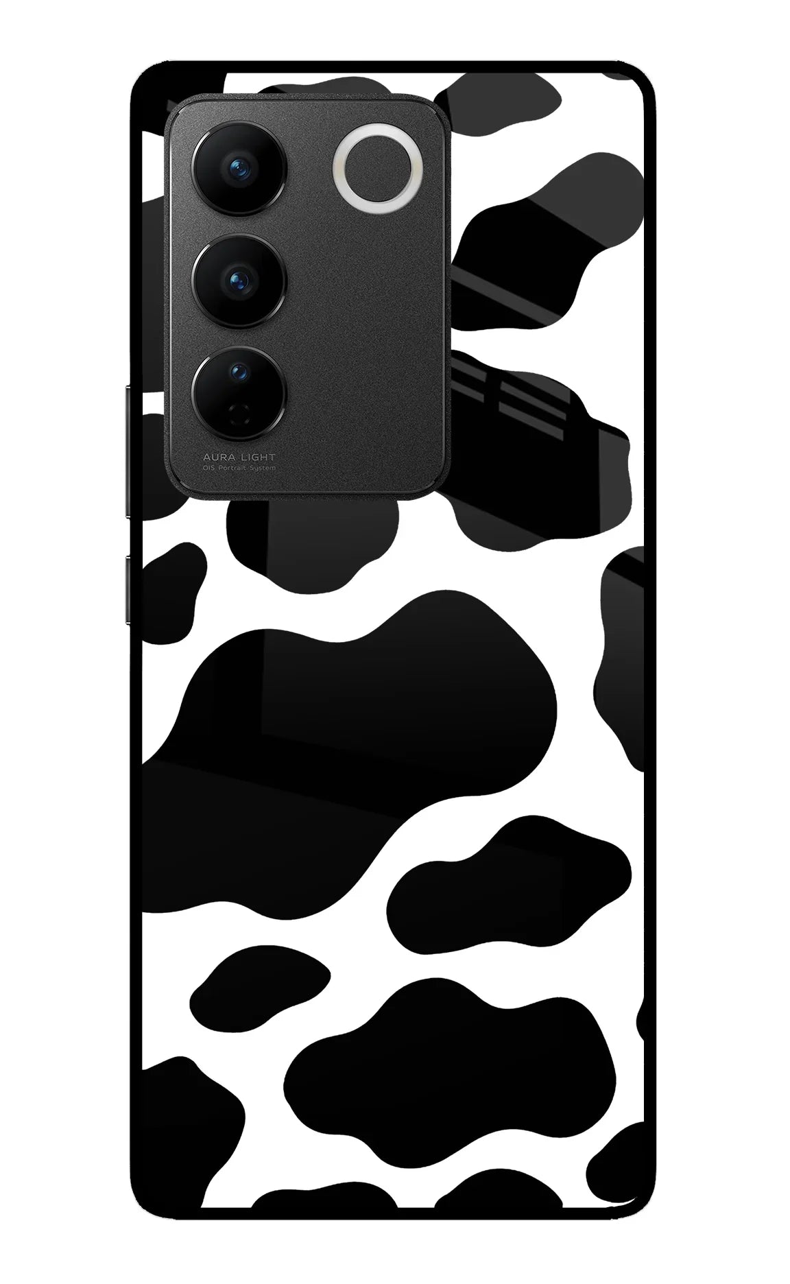 Cow Spots Vivo V27/V27 Pro Glass Case - Cow Spots Vivo V27/V27 Pro Glass Case Cow Spots Vivo V27/V27 Pro Glass Case