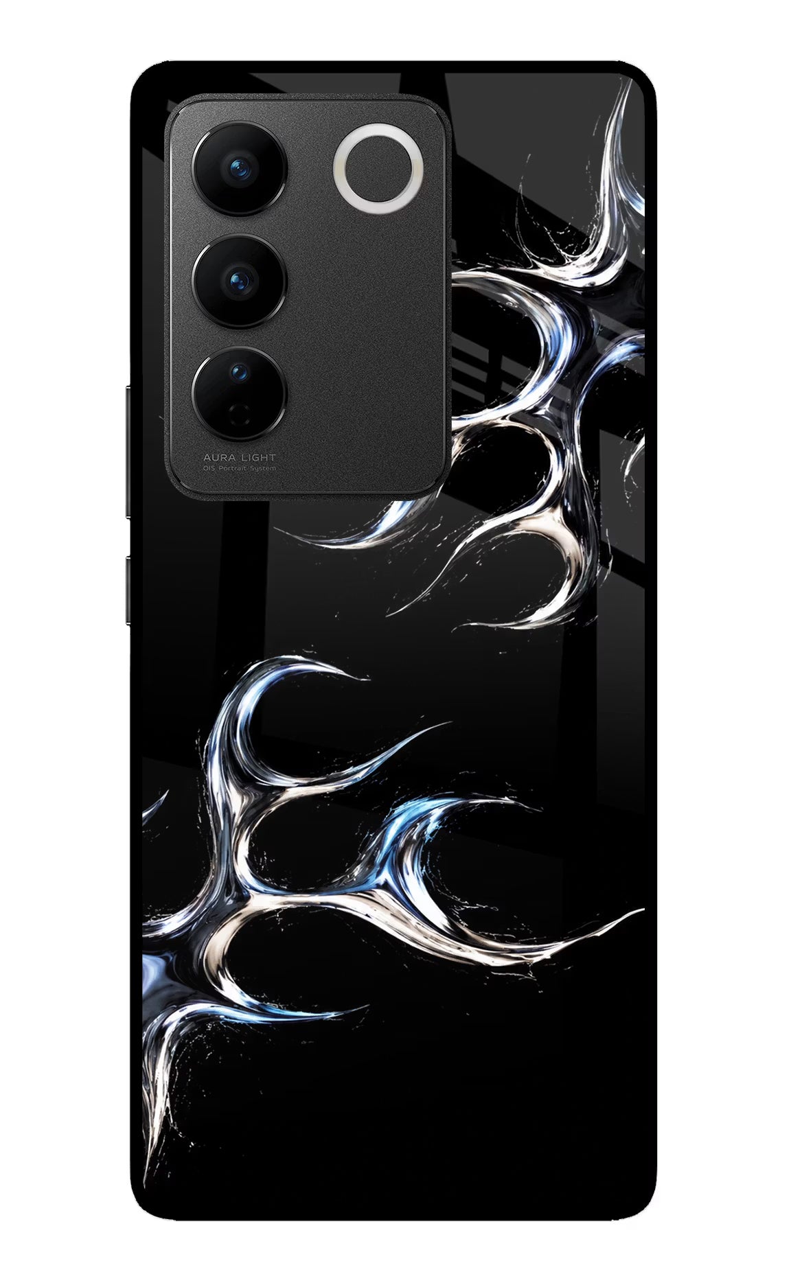 Chrome Tribal Vivo V27/V27 Pro Glass Case - Chrome Tribal Vivo V27/V27 Pro Glass Case Chrome Tribal Vivo V27/V27 Pro Glass Case
