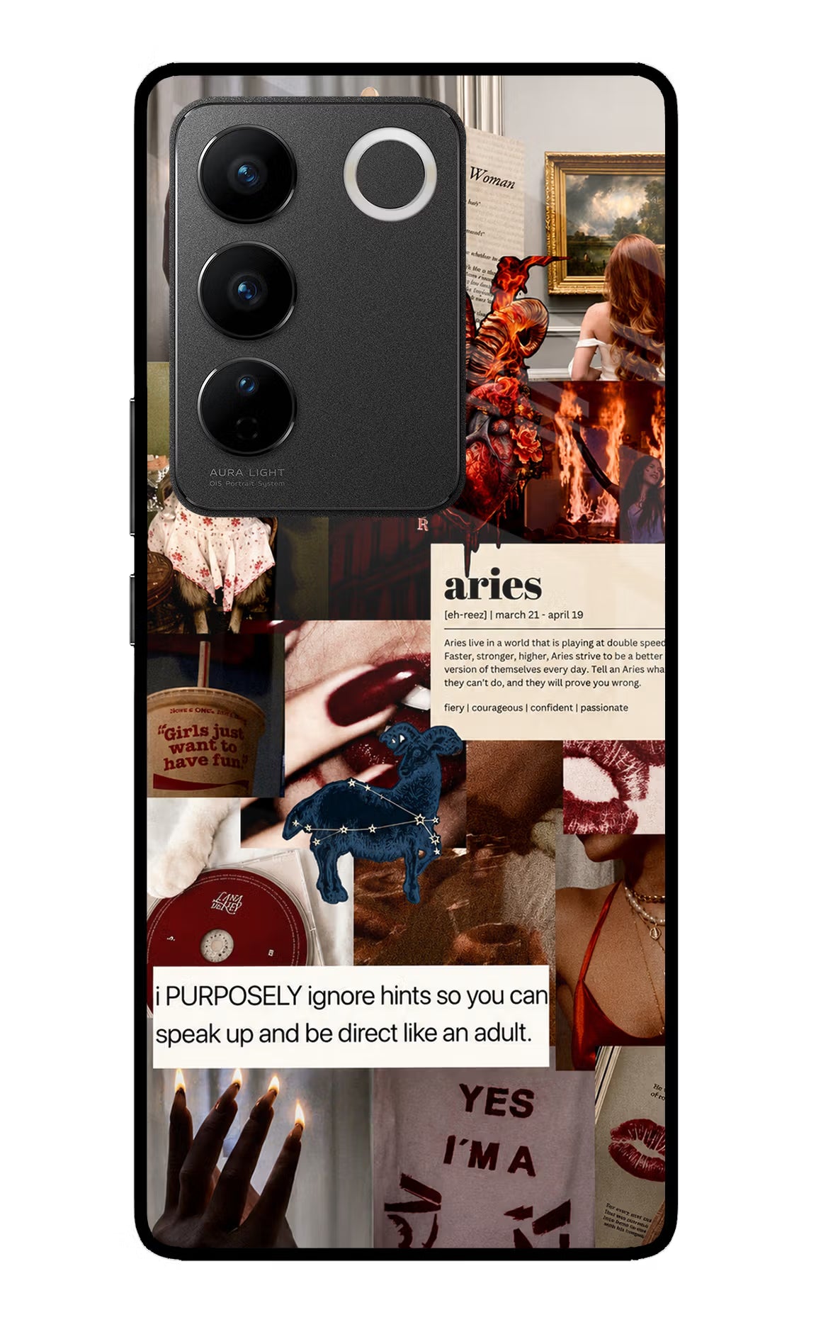 Zodiac Aries Vivo V27/V27 Pro Glass Case - Zodiac Aries Vivo V27/V27 Pro Glass Case Zodiac Aries Vivo V27/V27 Pro Glass Case