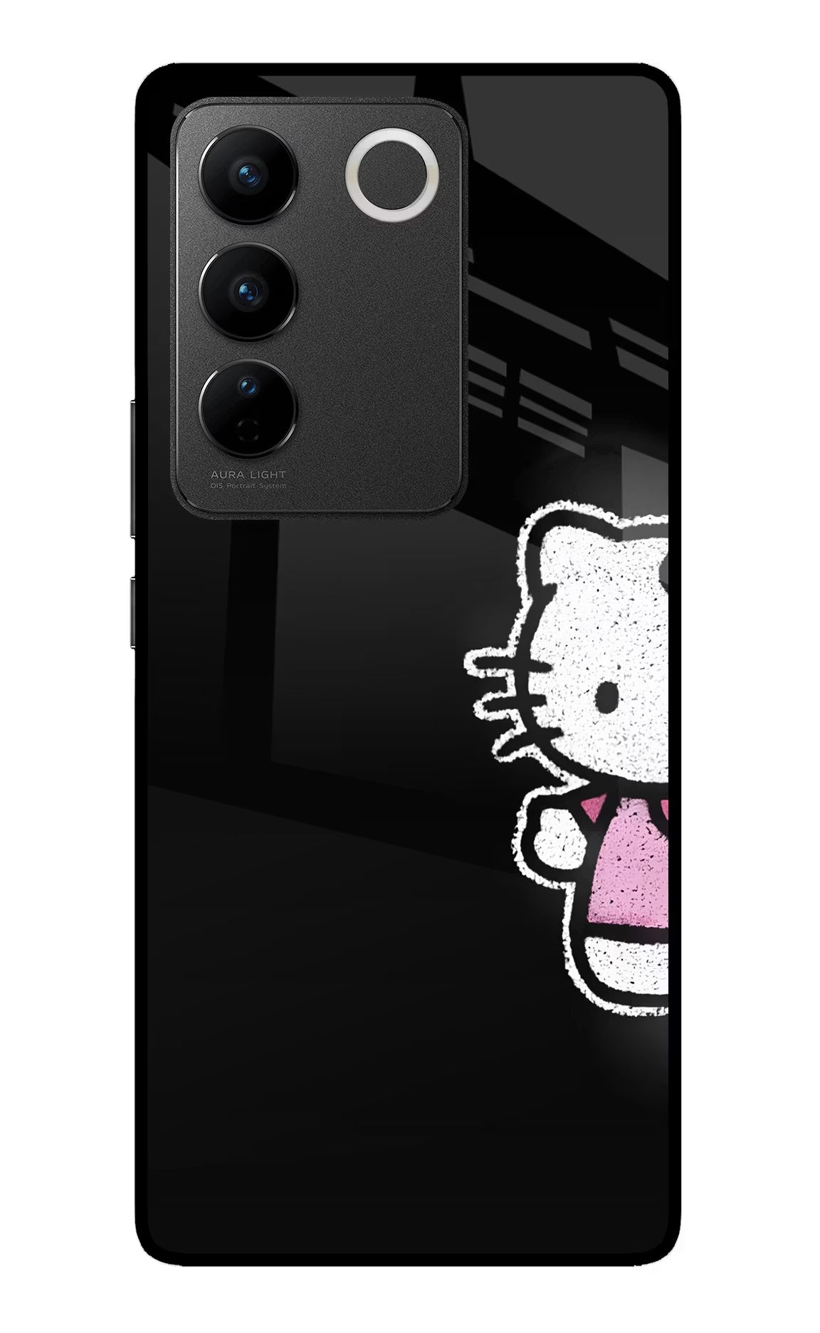 Kitty Charm Vivo V27/V27 Pro Glass Case - Kitty Charm Vivo V27/V27 Pro Glass Case Kitty Charm Vivo V27/V27 Pro Glass Case