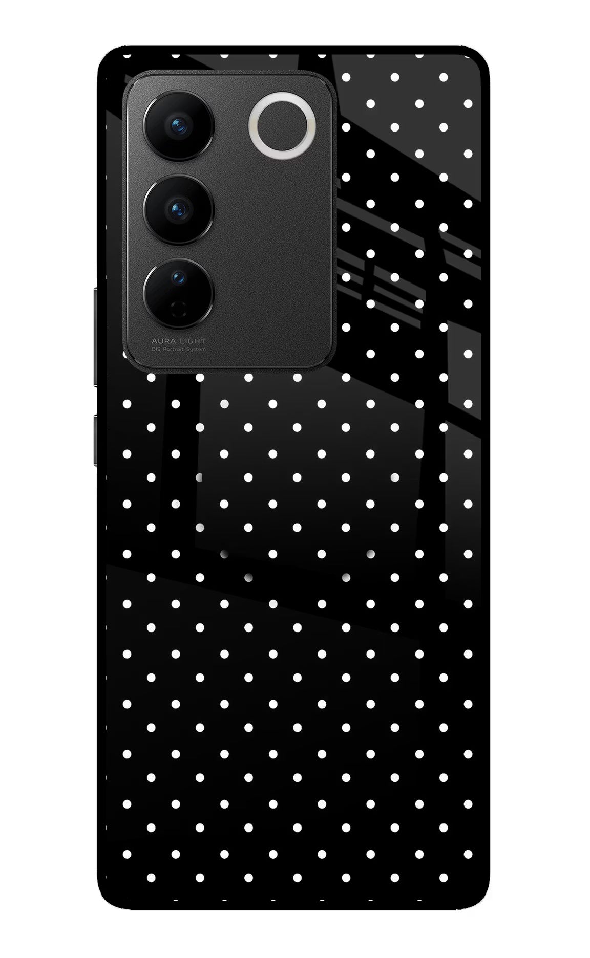 White Dots Vivo V27/V27 Pro Glass Case - White Dots Vivo V27/V27 Pro Glass Case White Dots Vivo V27/V27 Pro Glass Case