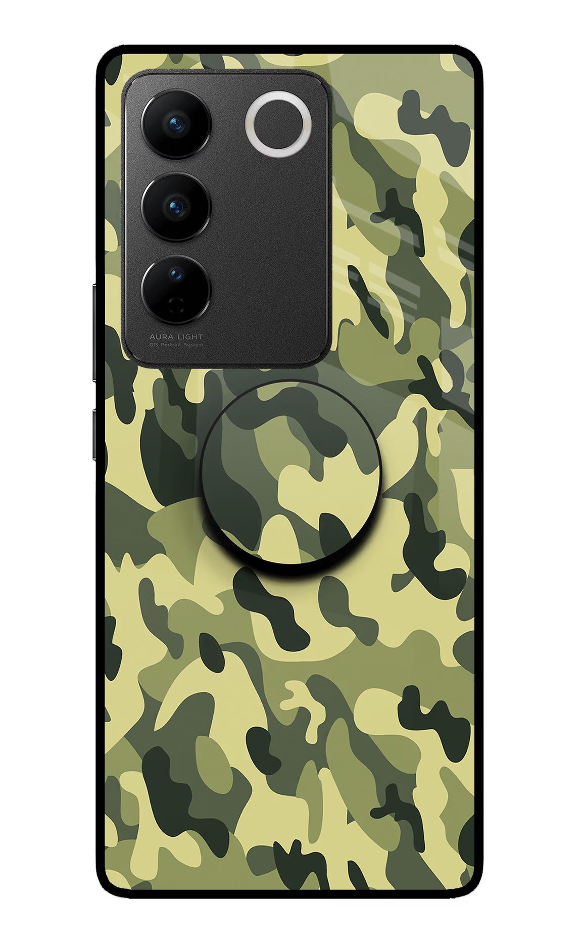 Camouflage Vivo V27/V27 Pro Glass Case - Camouflage Vivo V27/V27 Pro Glass Case Camouflage Vivo V27/V27 Pro Glass Case