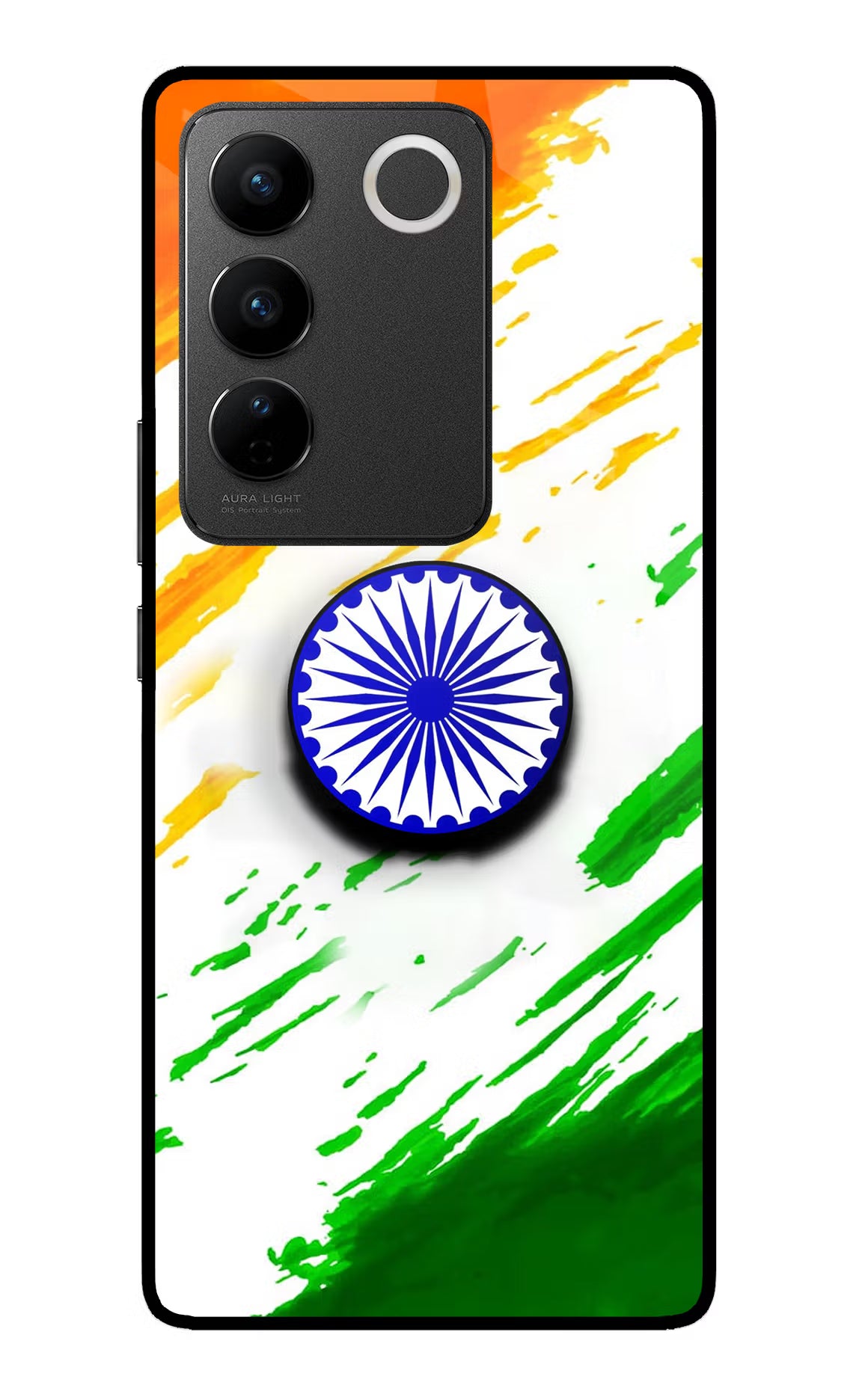 Indian Flag Ashoka Chakra Vivo V27/V27 Pro Glass Case - Indian Flag Ashoka Chakra Vivo V27/V27 Pro Glass Case Indian Flag Ashoka Chakra Vivo V27/V27 Pro Glass Case