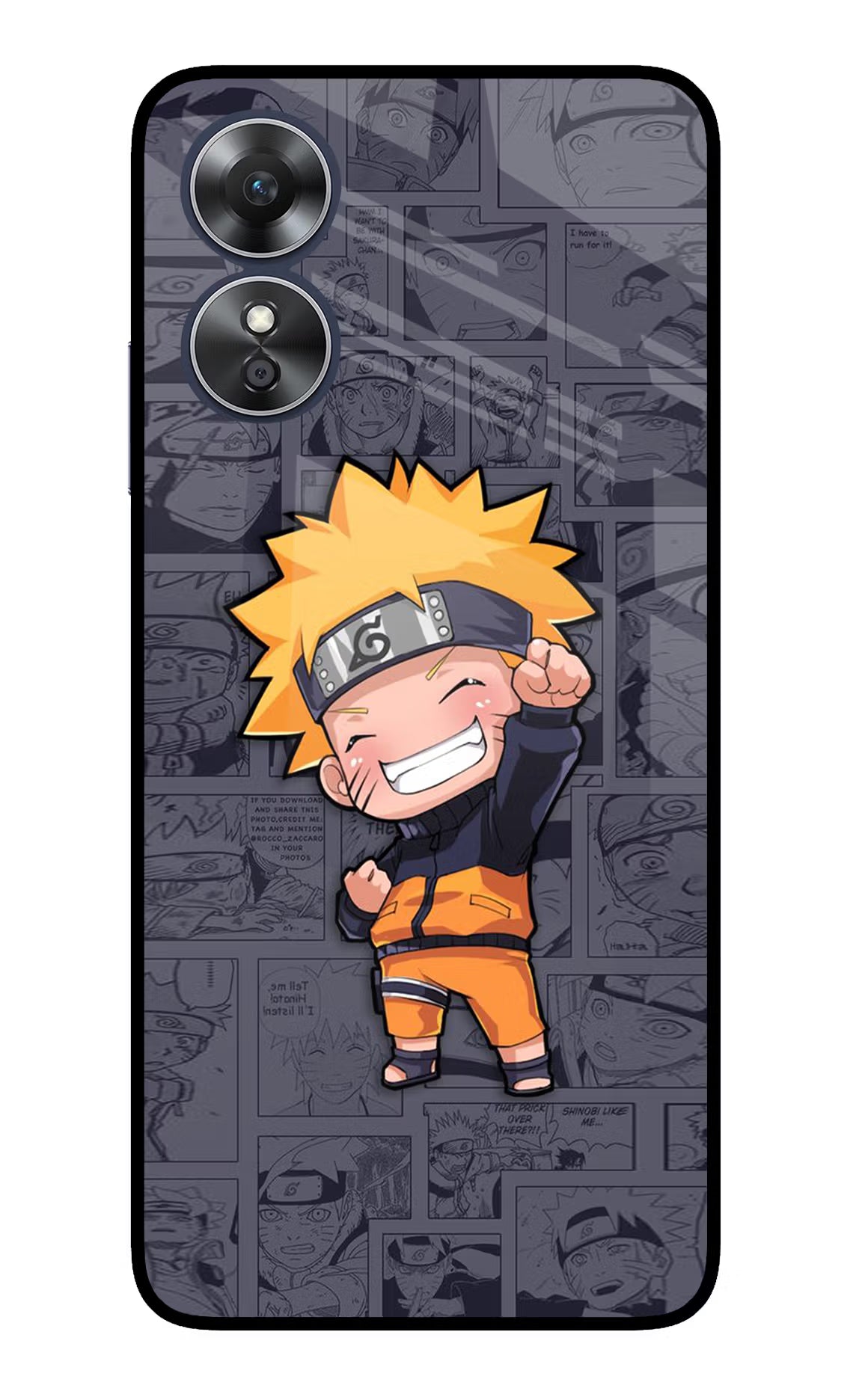 Chota Naruto Oppo A17 Glass Case - Chota Naruto Oppo A17 Glass Case Chota Naruto Oppo A17 Glass Case