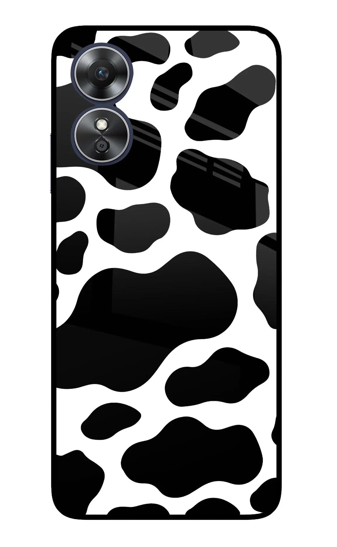 Cow Spots Oppo A17 Glass Case - Cow Spots Oppo A17 Glass Case Cow Spots Oppo A17 Glass Case
