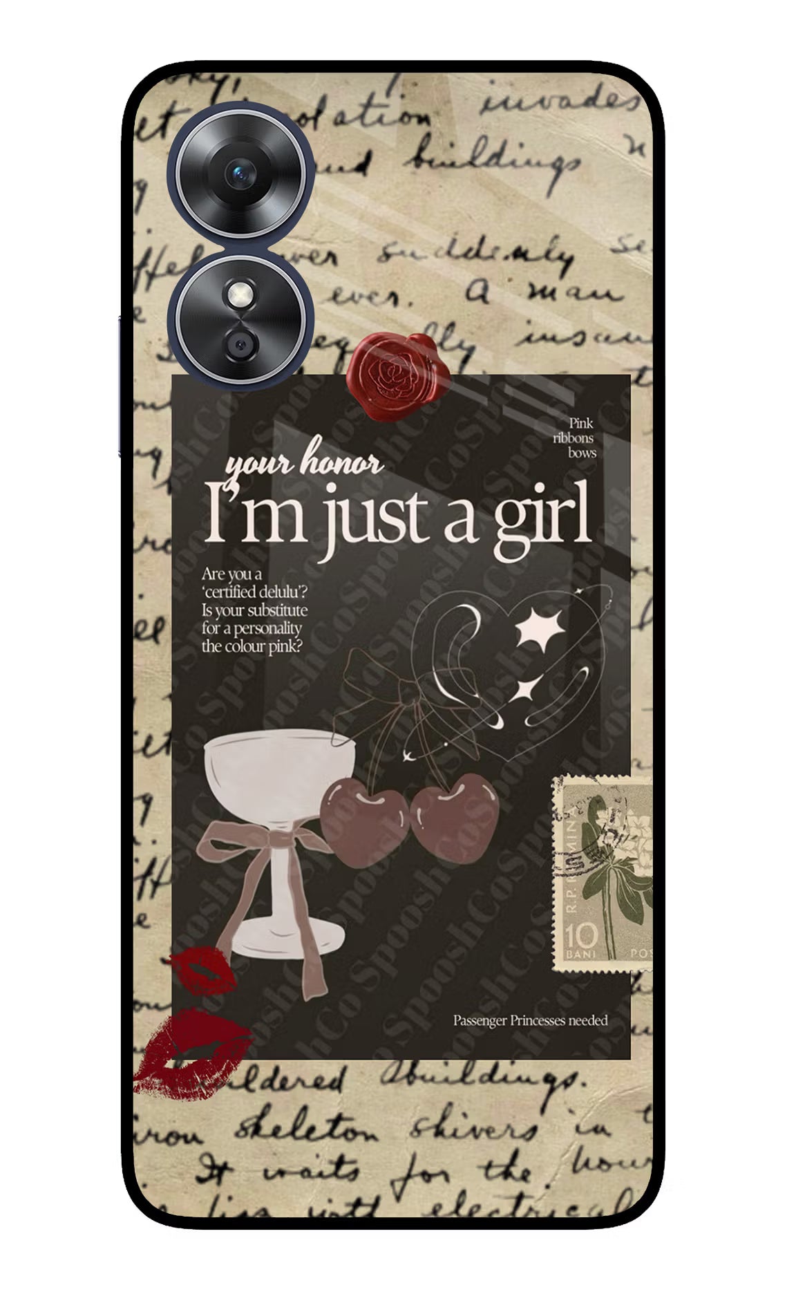 I am just a girl Oppo A17 Glass Case - I am just a girl Oppo A17 Glass Case I am just a girl Oppo A17 Glass Case