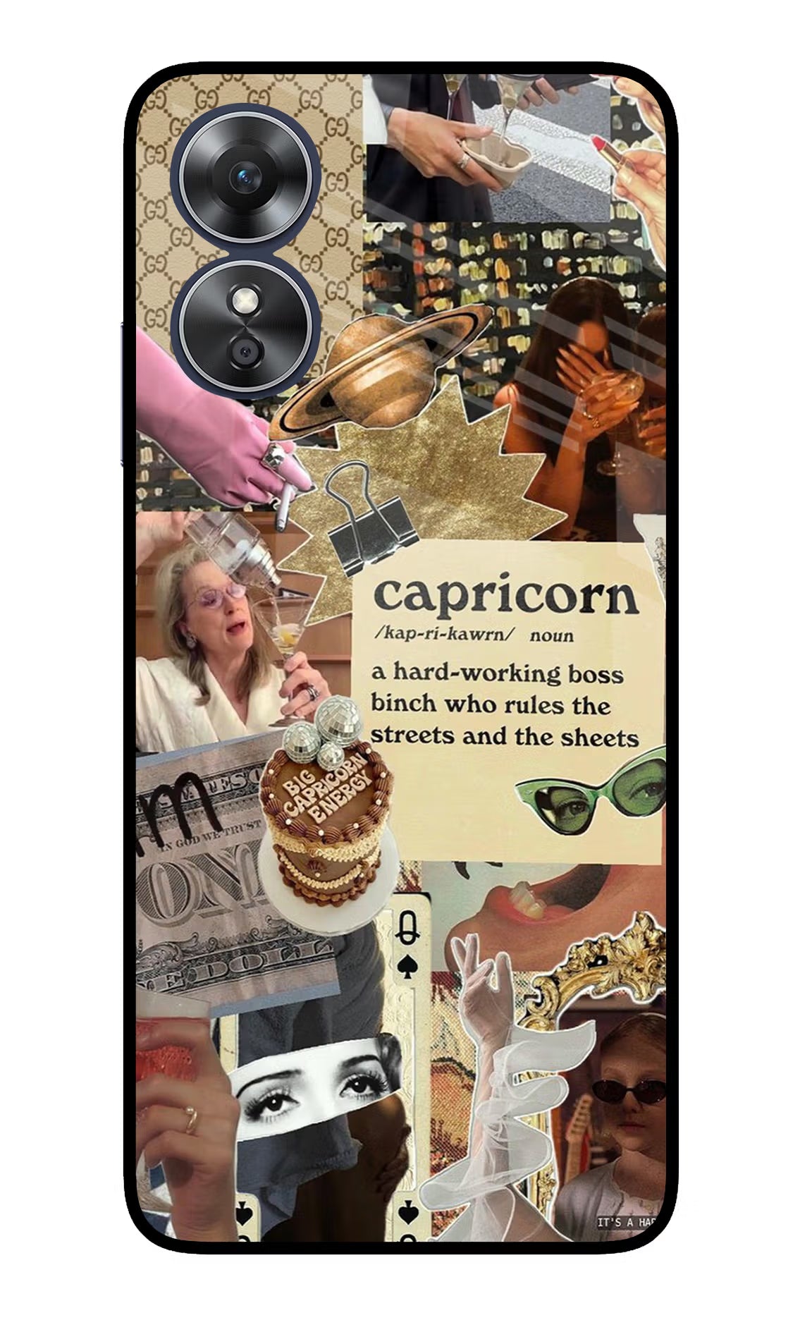 Capricorn Zodiac Oppo A17 Glass Case - Capricorn Zodiac Oppo A17 Glass Case Capricorn Zodiac Oppo A17 Glass Case