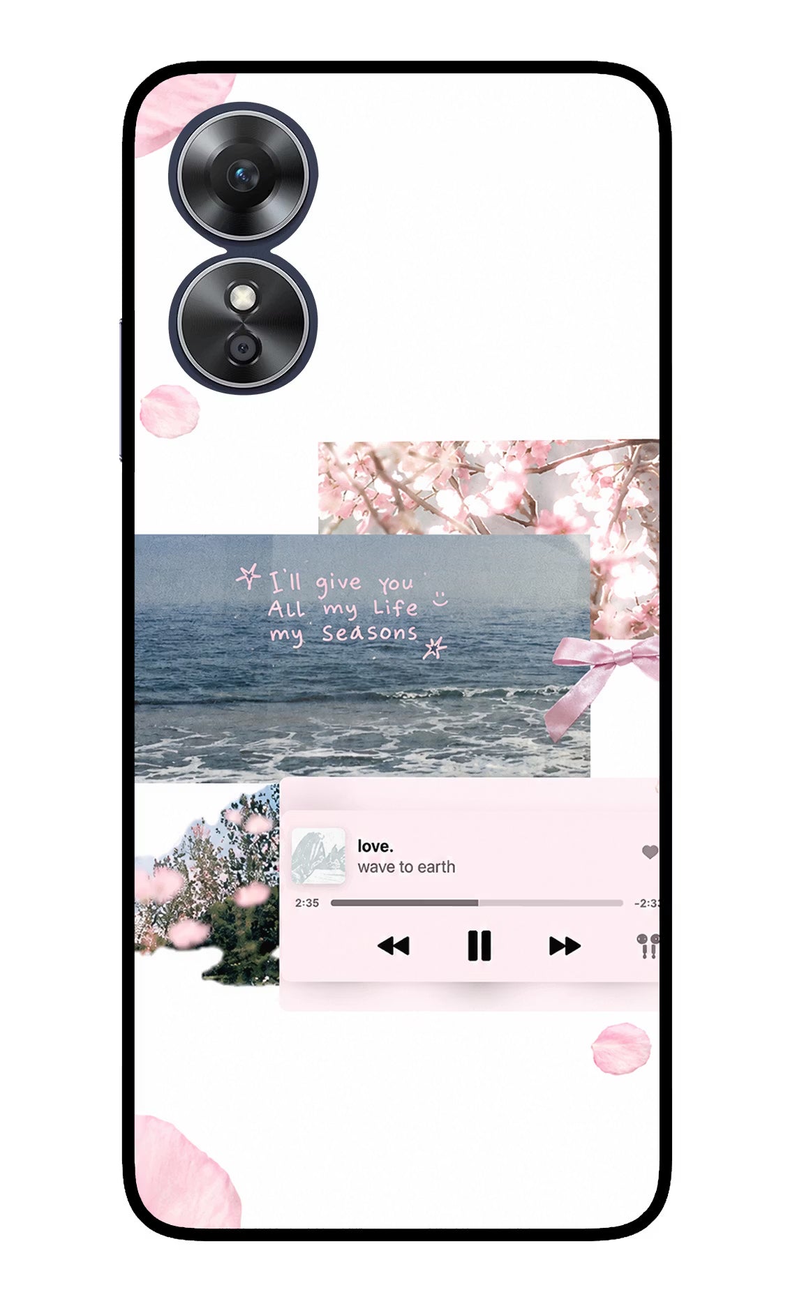 Wave to earth Oppo A17 Glass Case - Wave to earth Oppo A17 Glass Case Wave to earth Oppo A17 Glass Case