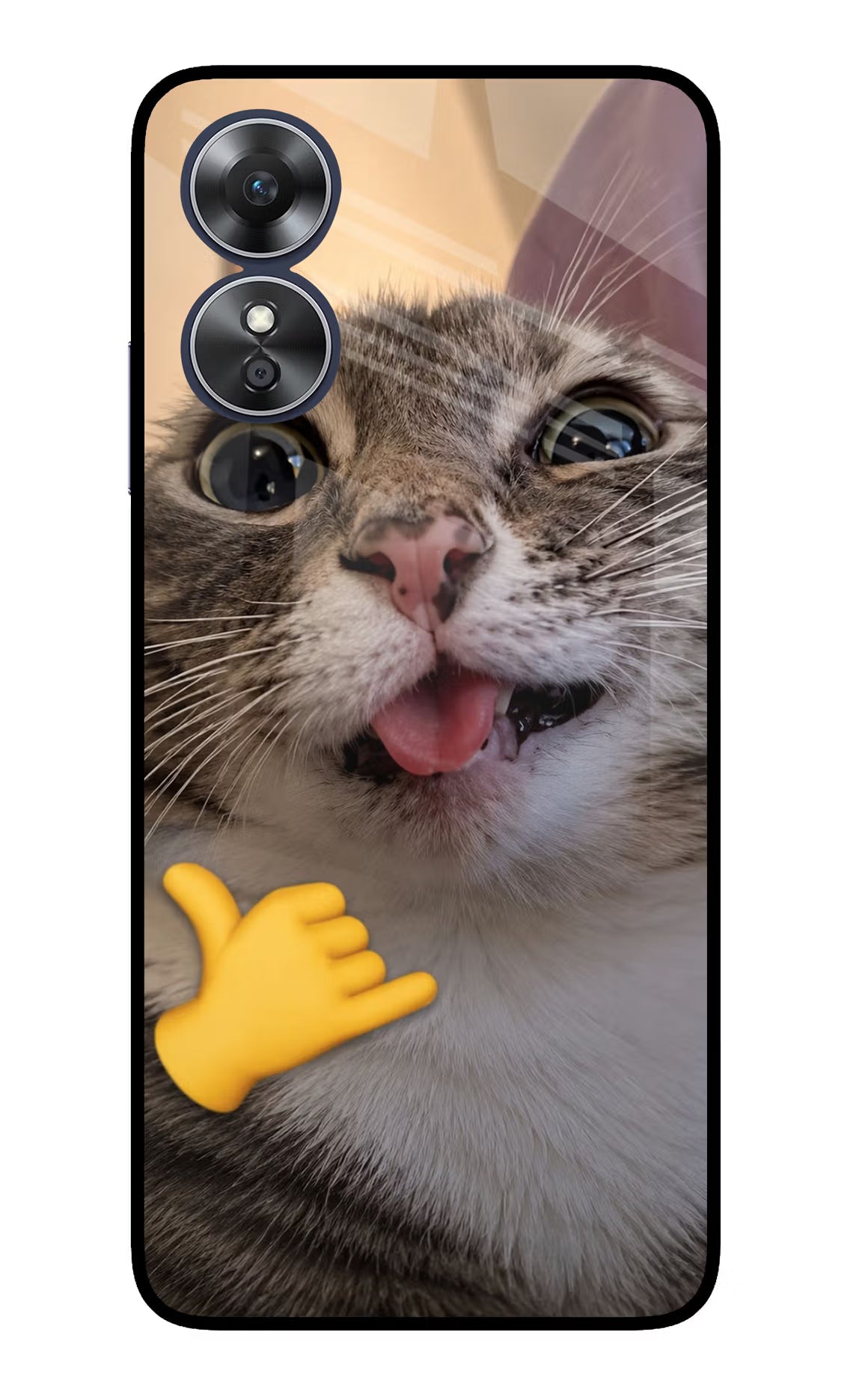 Silly Cat Call Oppo A17 Glass Case - Silly Cat Call Oppo A17 Glass Case Silly Cat Call Oppo A17 Glass Case