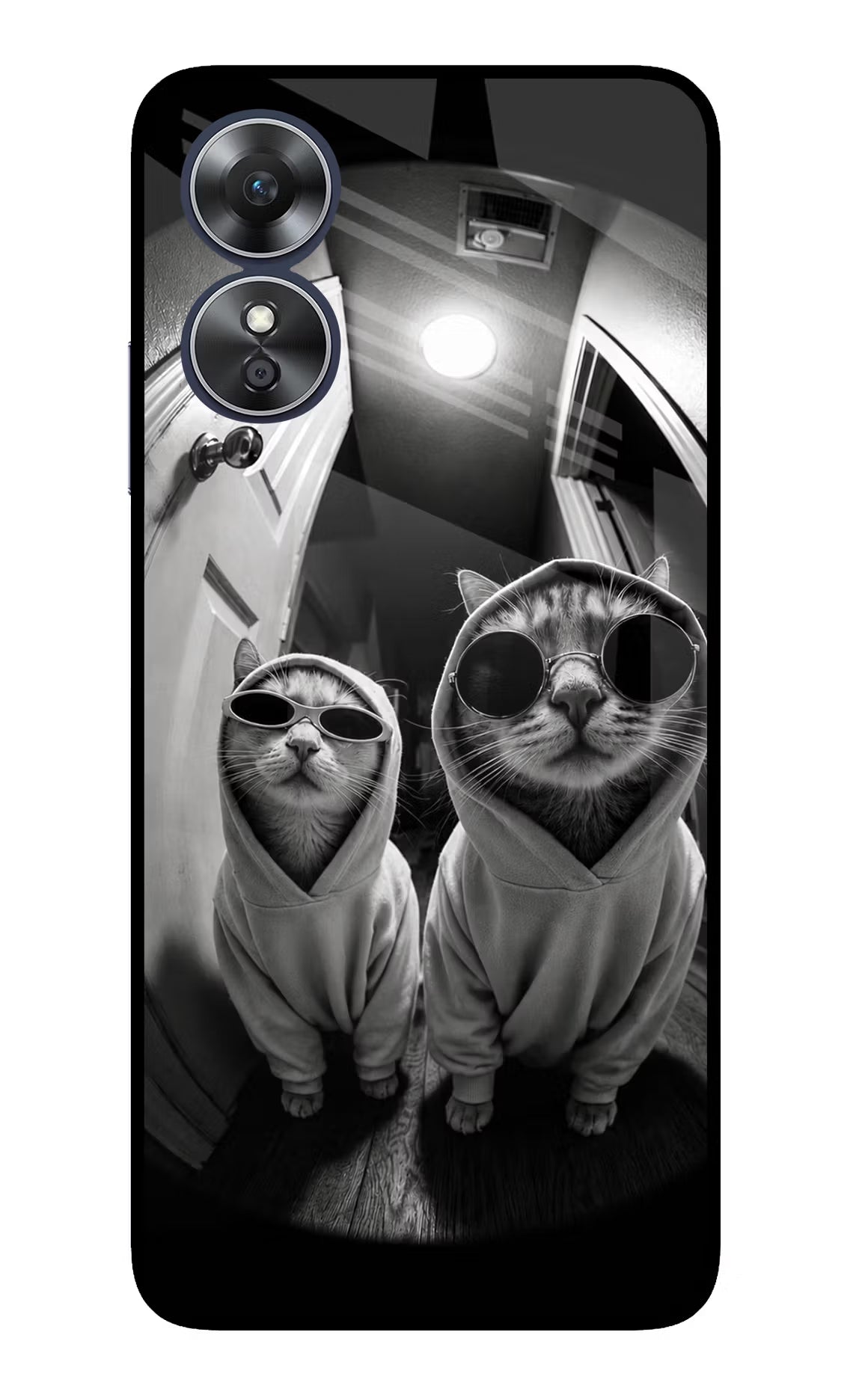 Hood Cats Oppo A17 Glass Case - Hood Cats Oppo A17 Glass Case Hood Cats Oppo A17 Glass Case