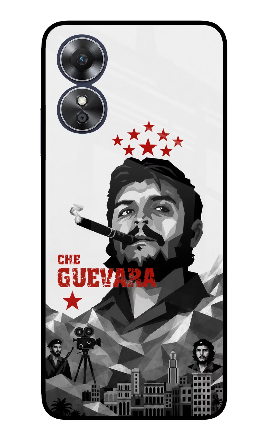 Che Guevara Iconic Oppo A17 Glass Case - Che Guevara Iconic Oppo A17 Glass Case Che Guevara Iconic Oppo A17 Glass Case