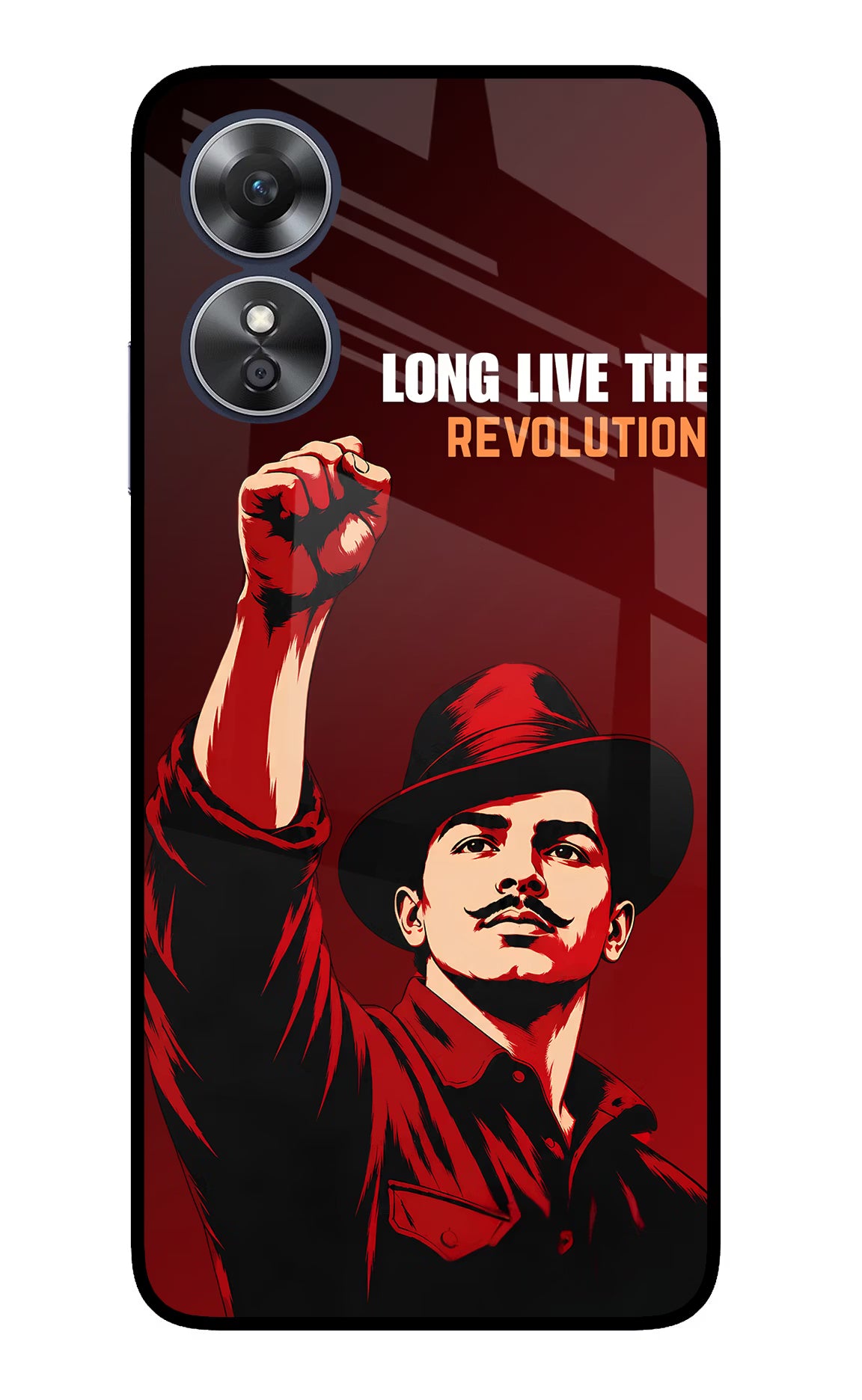 Bhagat Singh Revolution Oppo A17 Glass Case - Bhagat Singh Revolution Oppo A17 Glass Case Bhagat Singh Revolution Oppo A17 Glass Case