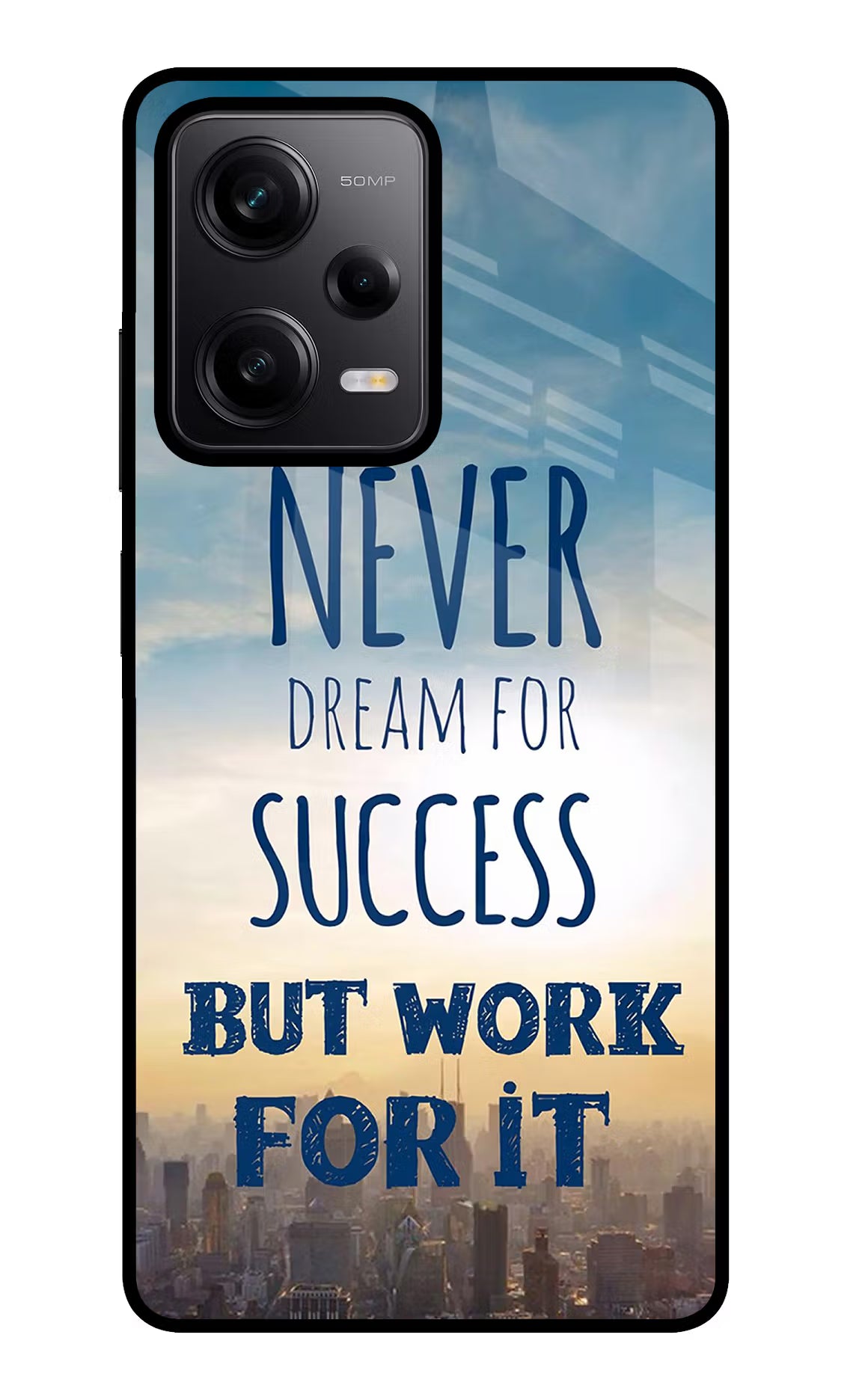 Never Dream For Success But Work For It Poco X5 5G Back Cover - Never Dream For Success But Work For It Poco X5 5G Glass Case Back Cover by Casekaro Never Dream For Success But Work For It Poco X5 5G Glass Case Back Cover by Casekaro