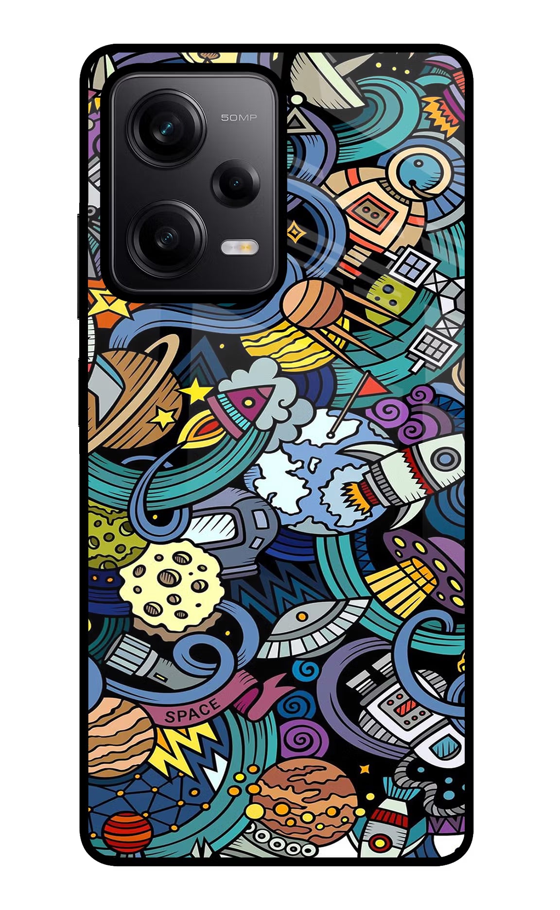 Space Abstract Poco X5 5G Back Cover - Space Abstract Poco X5 5G Glass Case Back Cover by Casekaro Space Abstract Poco X5 5G Glass Case Back Cover by Casekaro