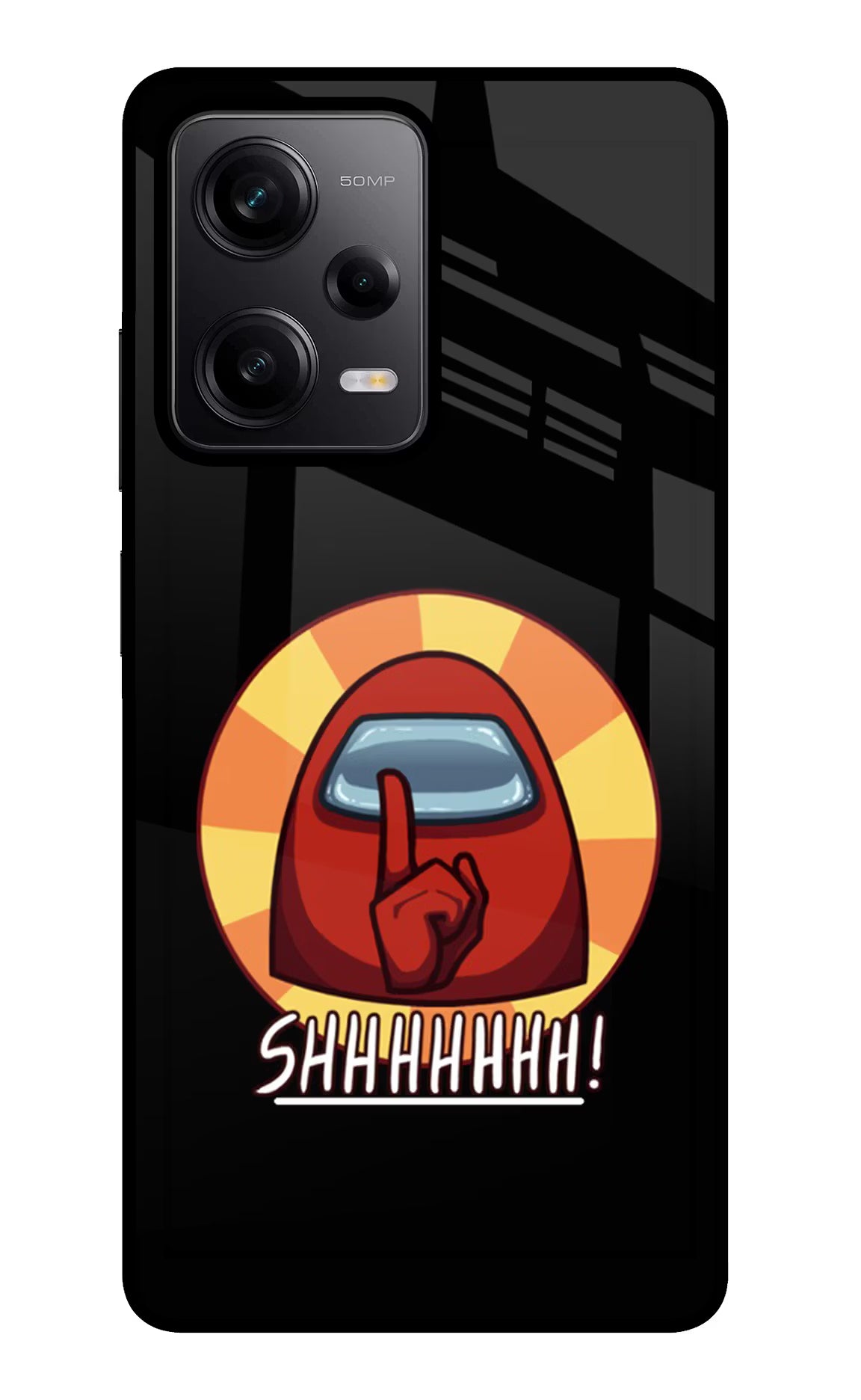 Among Us Shhh! Poco X5 5G Back Cover - Among Us Shhh! Poco X5 5G Glass Case Back Cover by Casekaro Among Us Shhh! Poco X5 5G Glass Case Back Cover by Casekaro