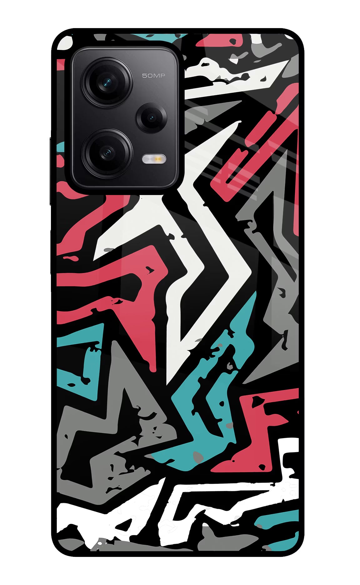 Geometric Graffiti Poco X5 5G Glass Case - Geometric Graffiti Poco X5 5G Glass Case Geometric Graffiti Poco X5 5G Glass Case