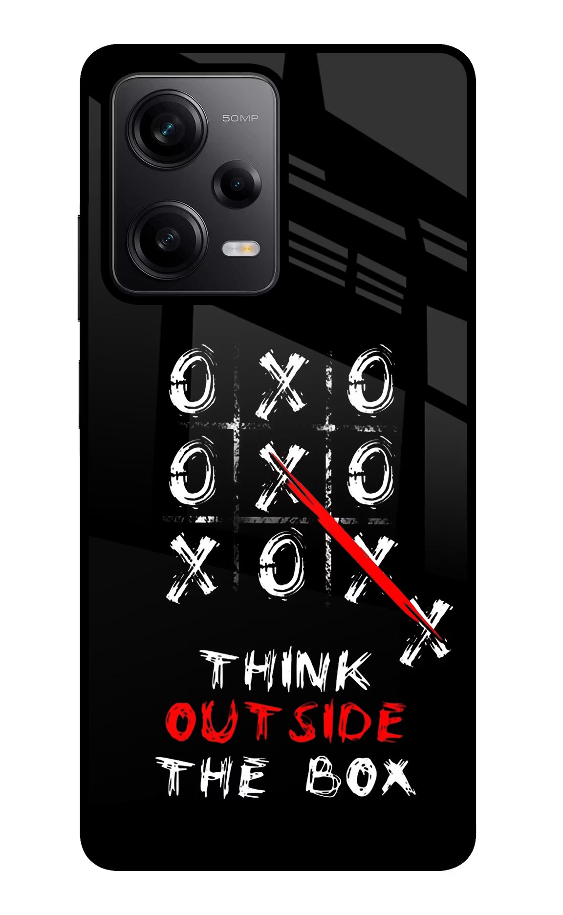 Think out of the BOX Poco X5 5G Back Cover - Think out of the BOX Poco X5 5G Glass Case Back Cover by Casekaro Think out of the BOX Poco X5 5G Glass Case Back Cover by Casekaro