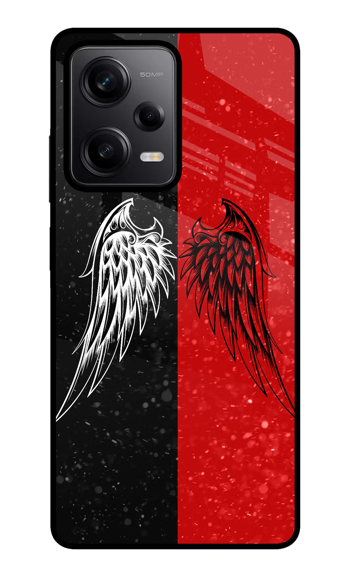 Wings Poco X5 5G Back Cover - Wings Poco X5 5G Glass Case Back Cover by Casekaro Wings Poco X5 5G Glass Case Back Cover by Casekaro