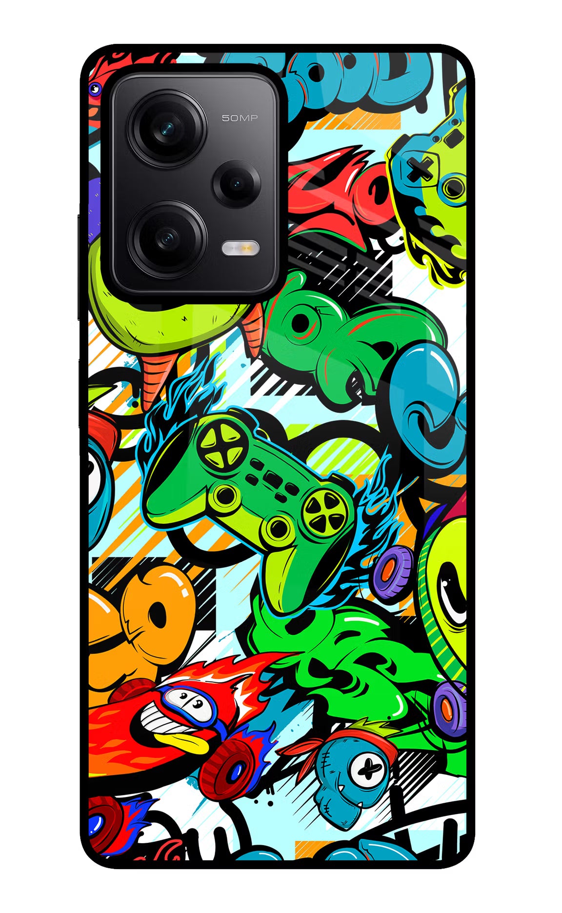 Game Doodle Poco X5 5G Back Cover - Game Doodle Poco X5 5G Glass Case Back Cover by Casekaro Game Doodle Poco X5 5G Glass Case Back Cover by Casekaro