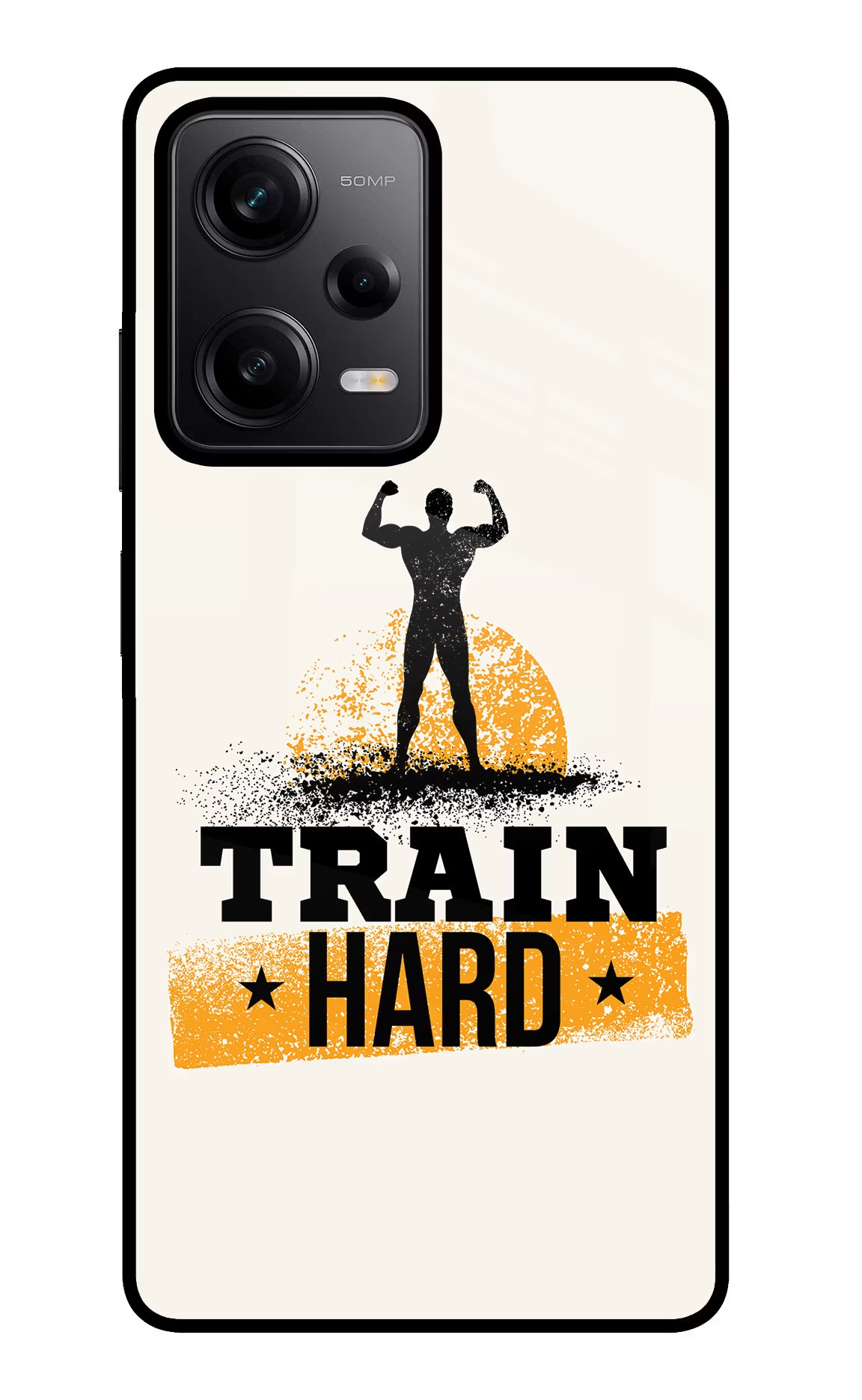 Train Hard Poco X5 5G Back Cover - Train Hard Poco X5 5G Glass Case Back Cover by Casekaro Train Hard Poco X5 5G Glass Case Back Cover by Casekaro